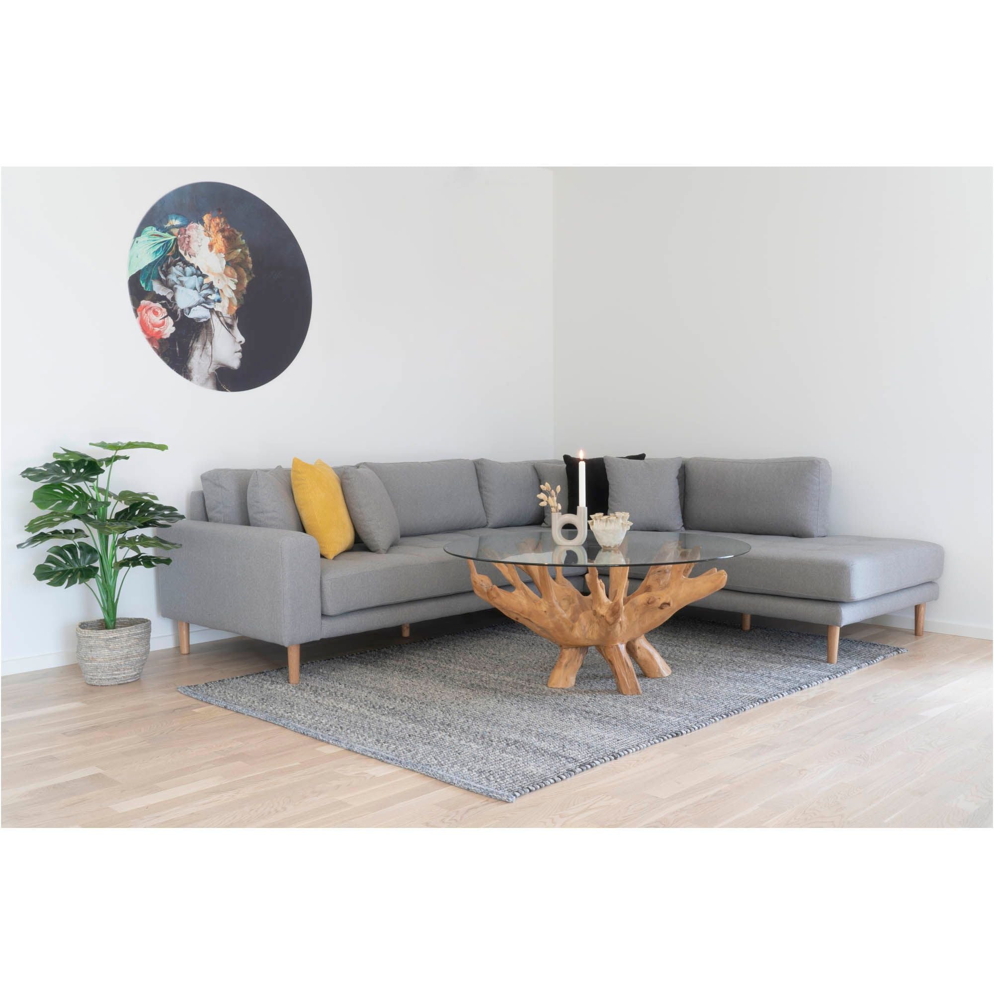 Couchtisch Amazonas Ø110cm - Teak/GlasCouchtisch
