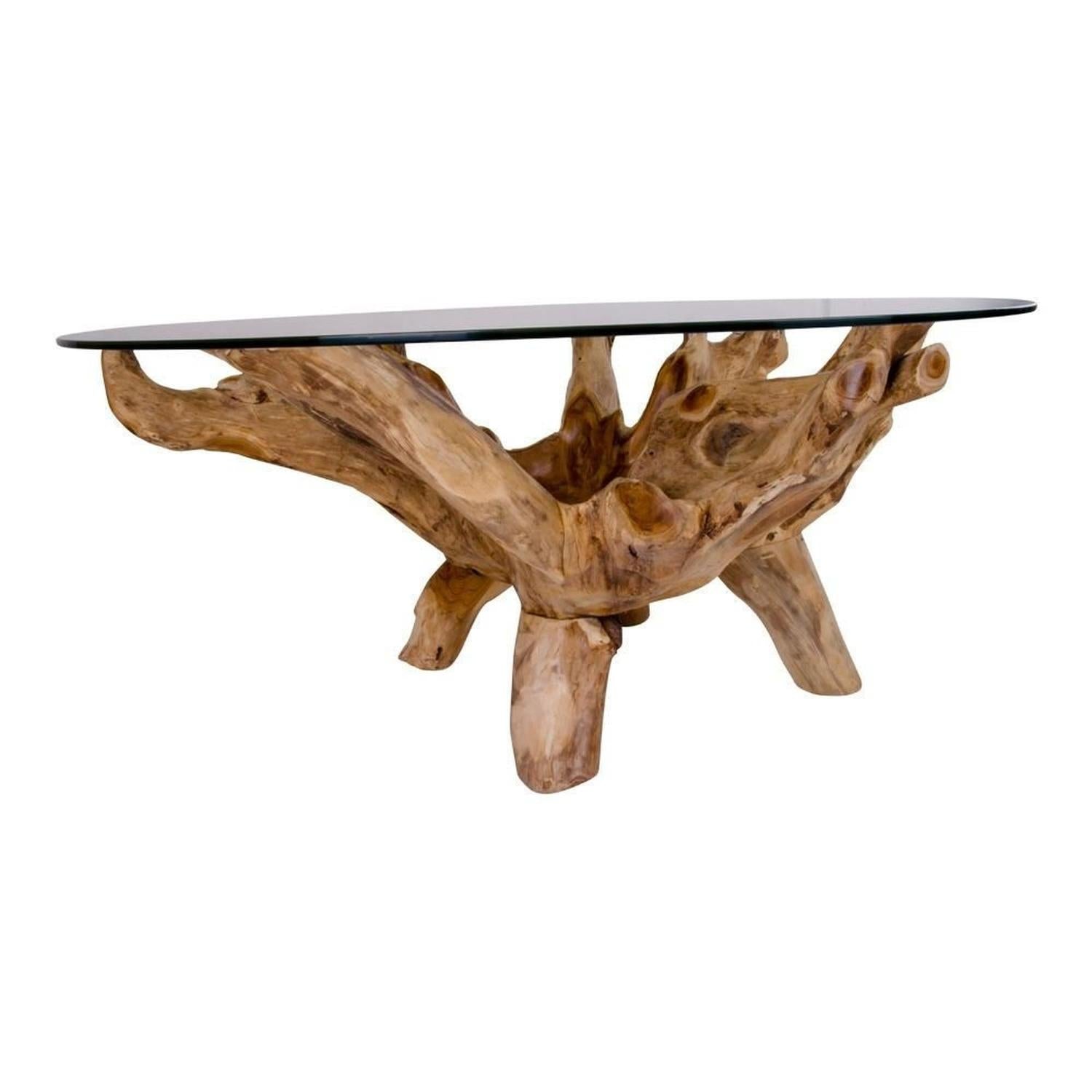 Couchtisch Amazonas Ø110cm - Teak/Glas