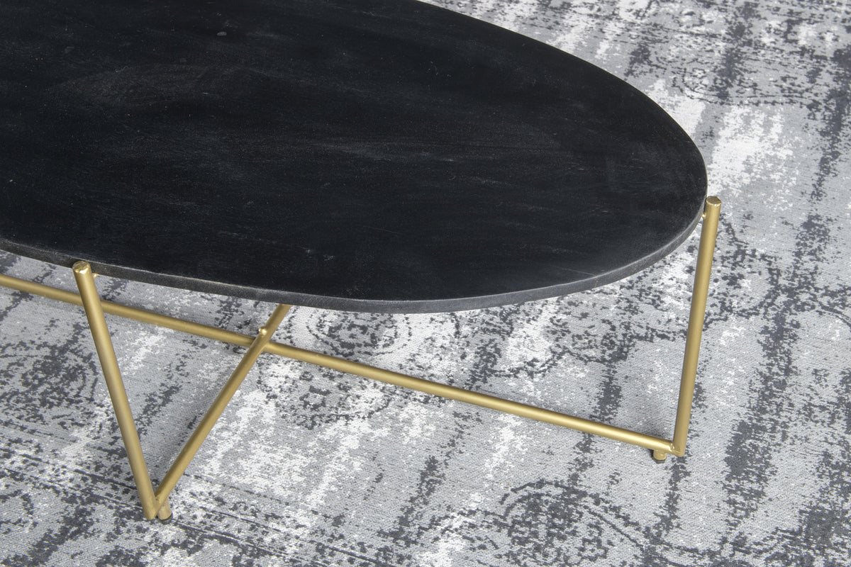 Couchtisch Anthony 110cm aus Massivholz - Schwarz-Couchtische-Livingfurn-le canapé