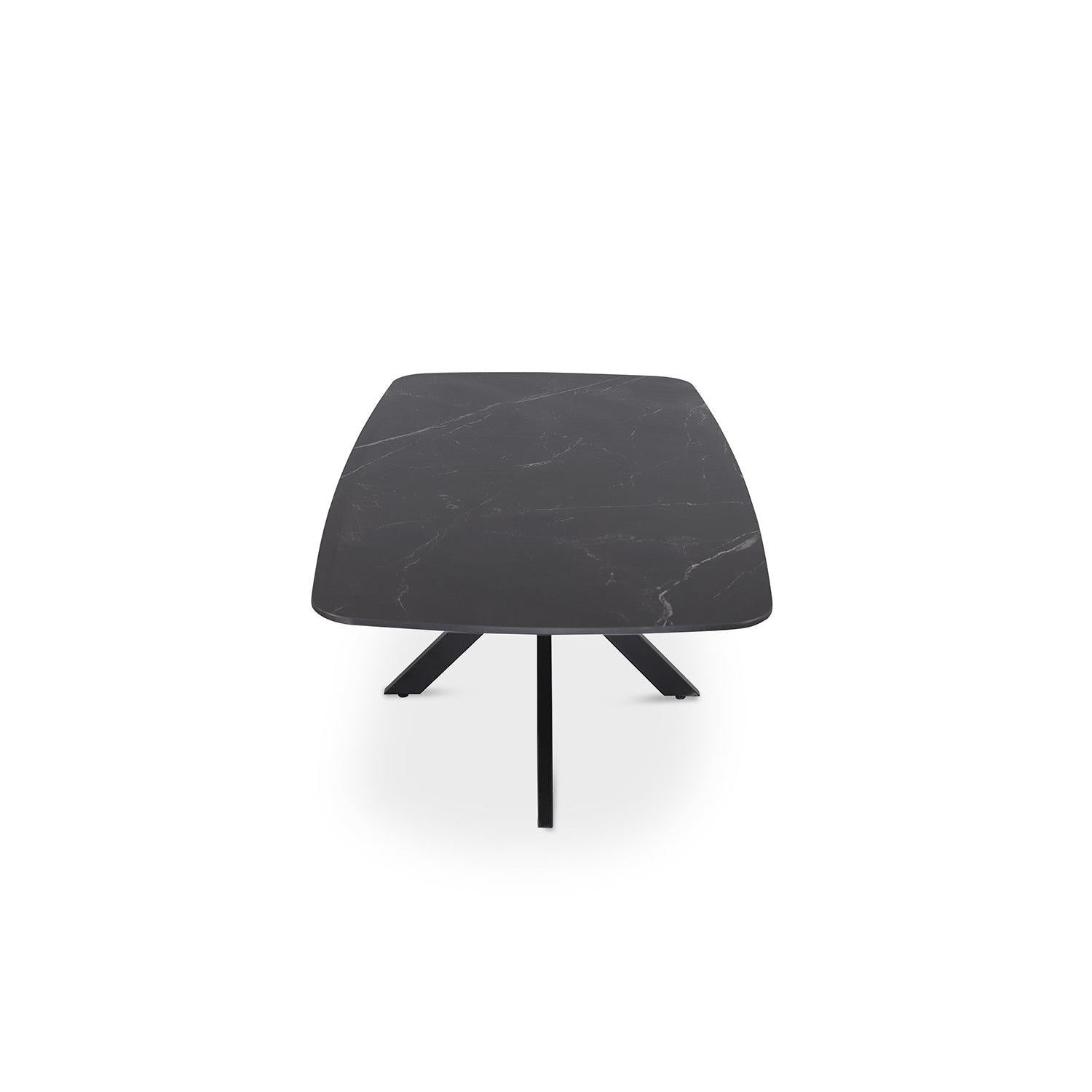 Couchtisch Apollo 130cm Oval mit Steinplatte - Schwarz-Couchtisch-Rousseau-le canapé