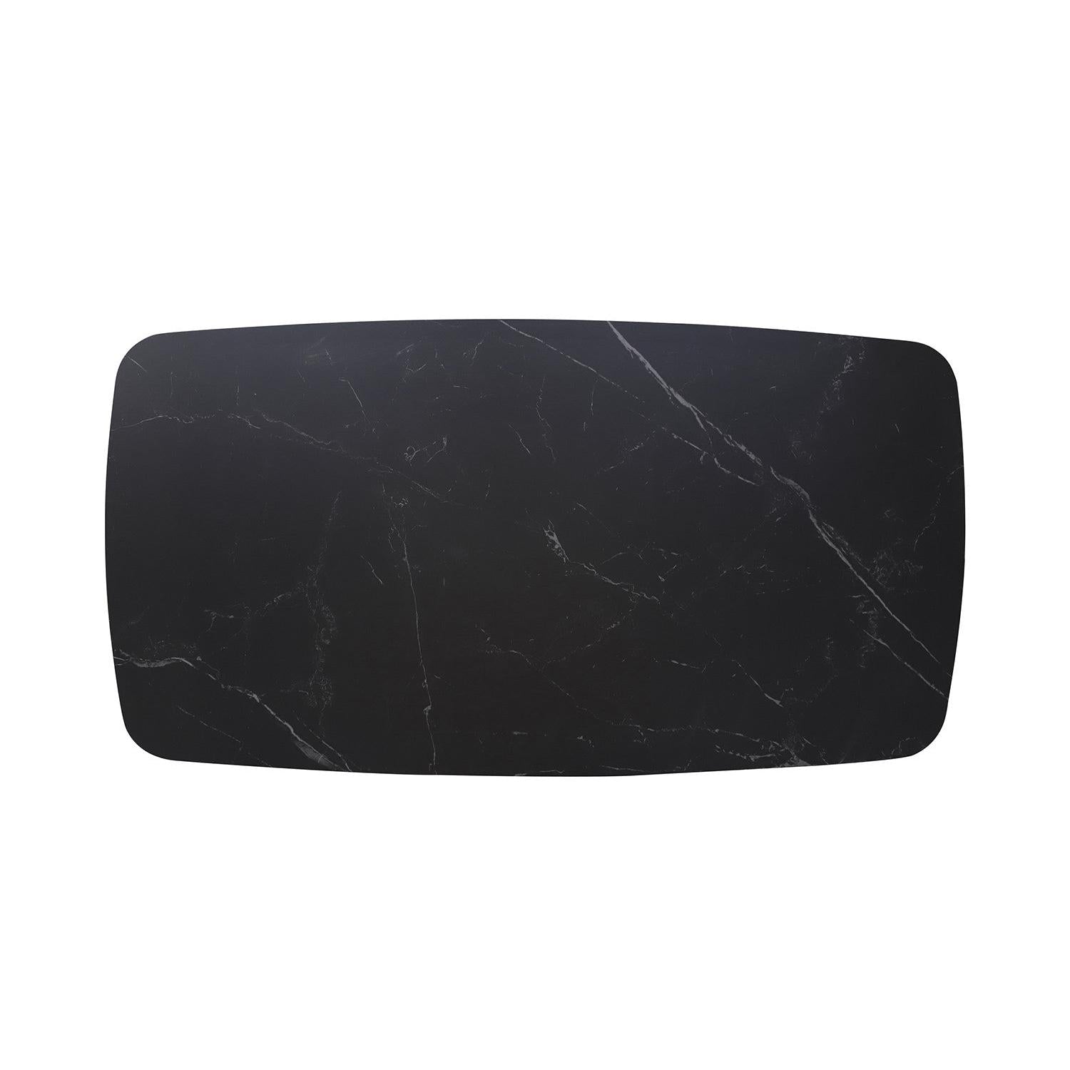 Couchtisch Apollo 130cm Oval mit Steinplatte - Schwarz-Couchtische-Rousseau-le canapé