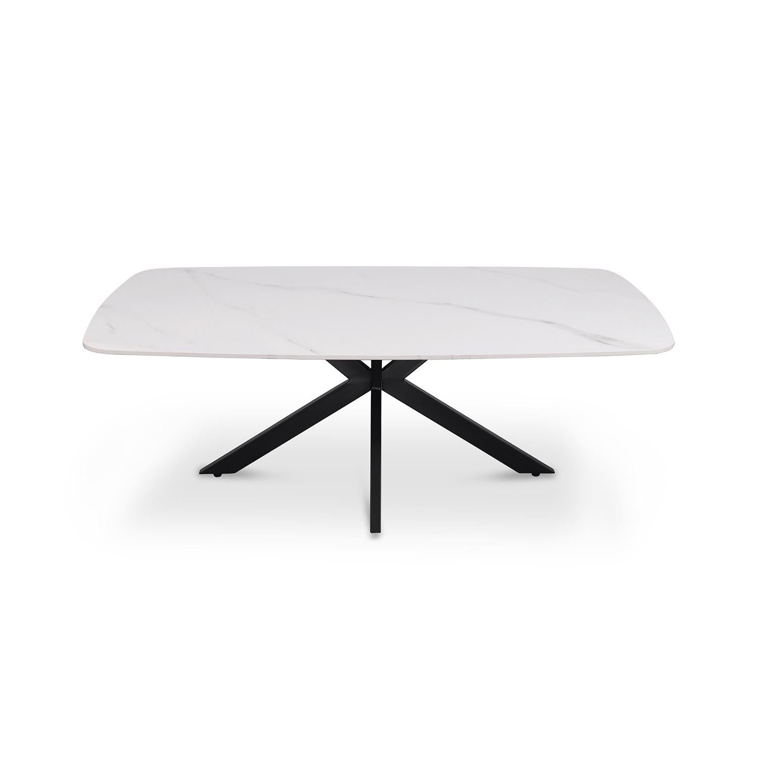 Couchtisch Apollo 130cm Oval mit Steinplatte - Weiß-Couchtisch-Rousseau-le canapé