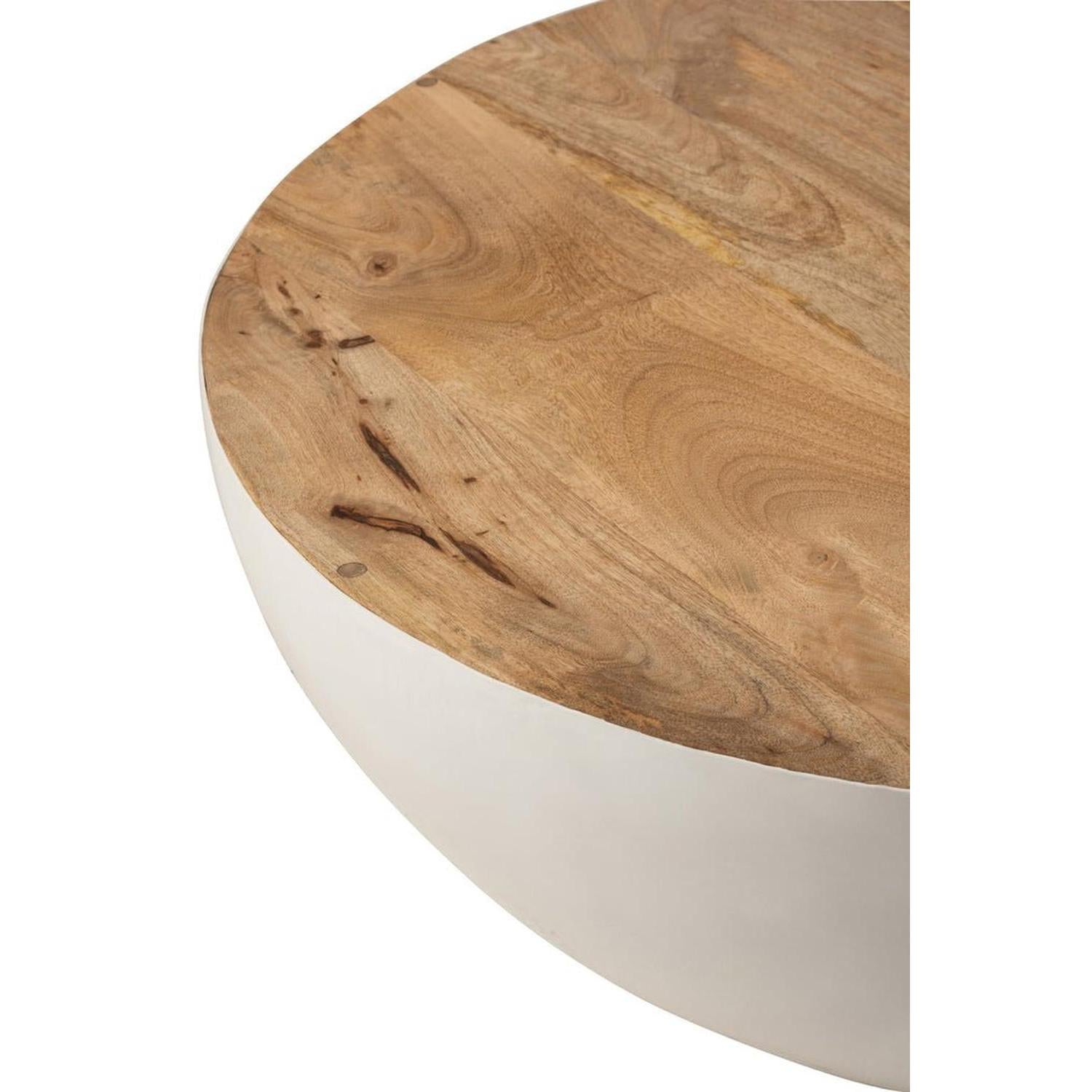 Couchtisch aus Mangoholz 90cm - Weiß-Couchtisch-J-Line-le canapé