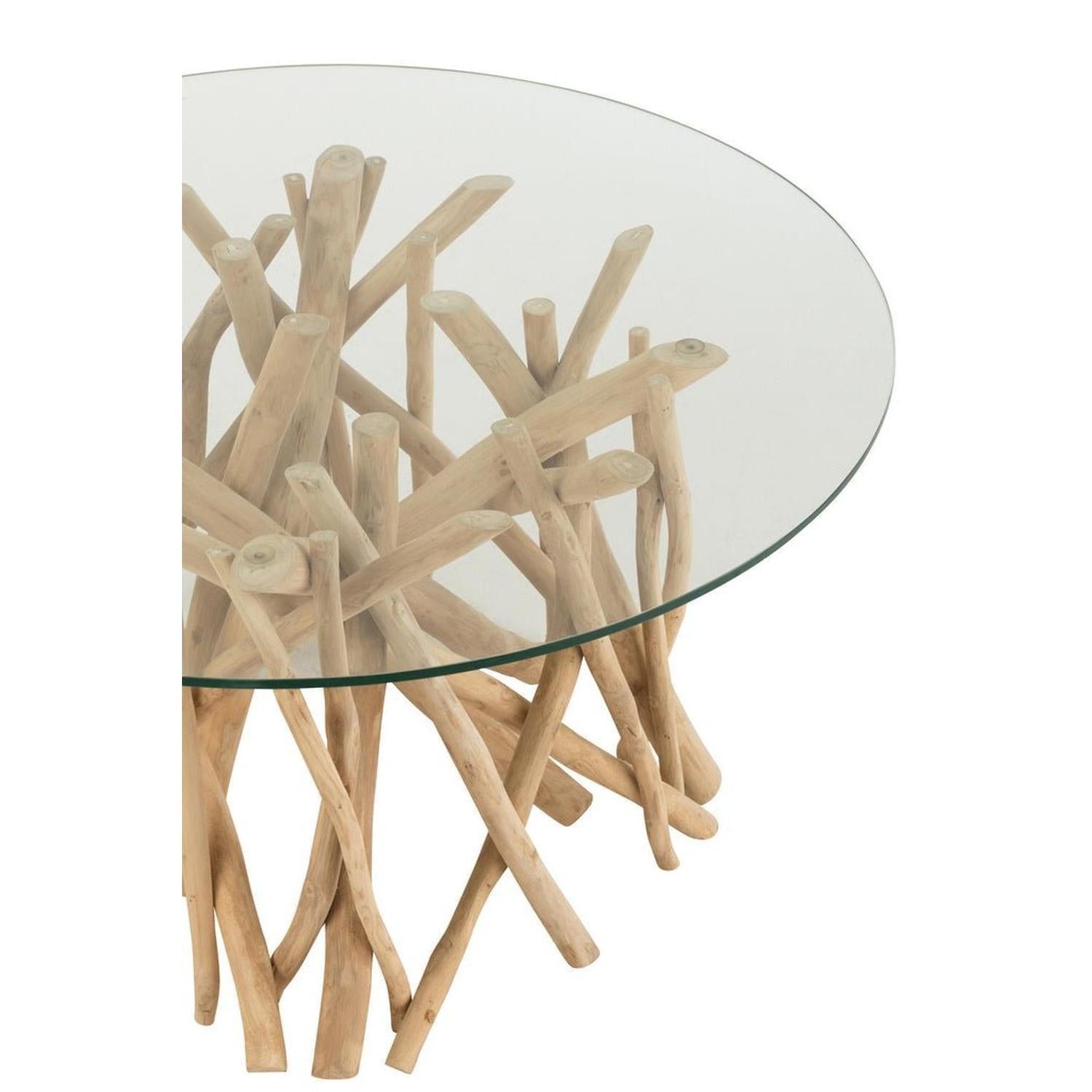 Couchtisch aus Teakholz-Ästen - Natur-Couchtisch-J-Line-le canapé