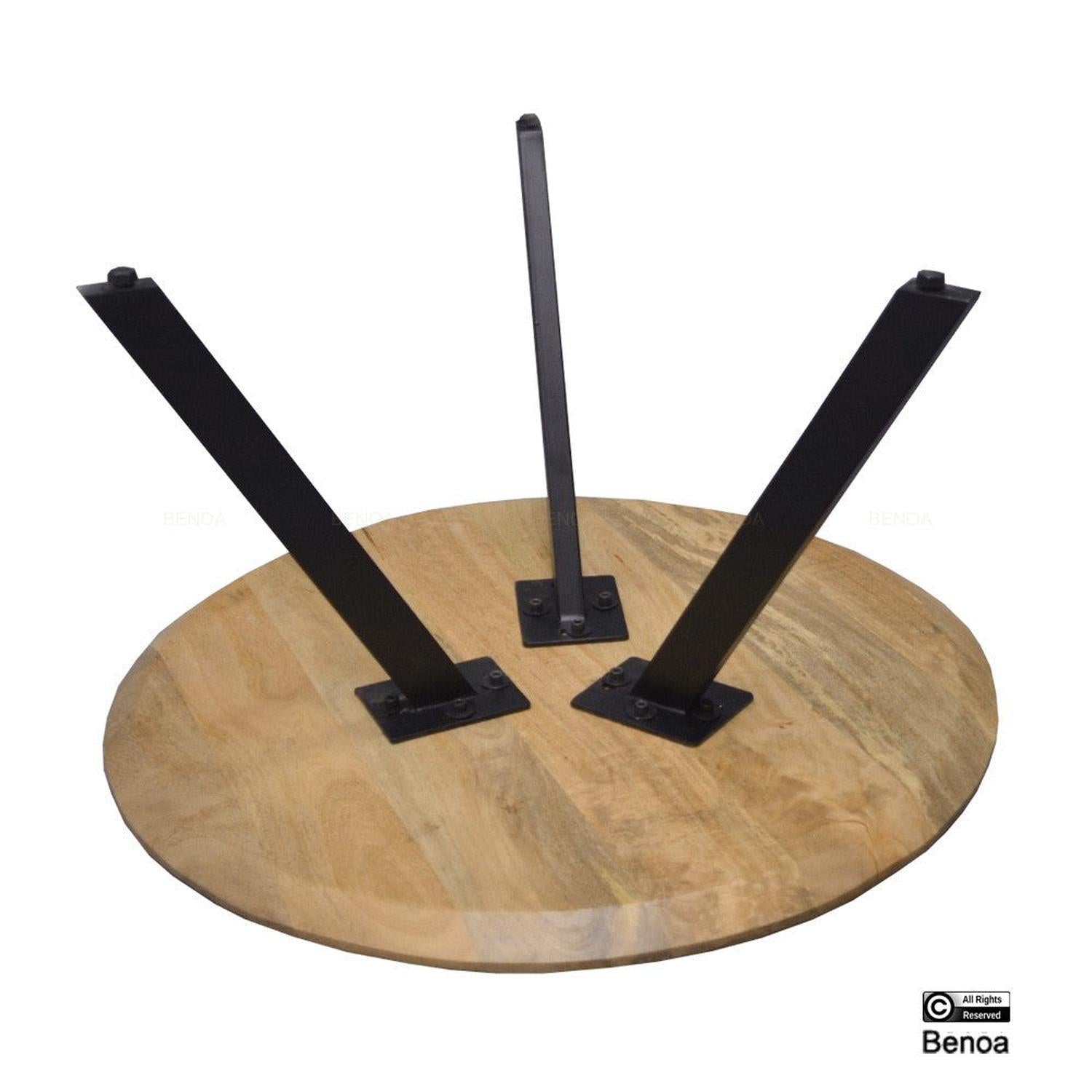 Couchtisch Berlin aus Mangoholz Ø60cm - Hellbraun-Couchtische-Benoa-le canapé