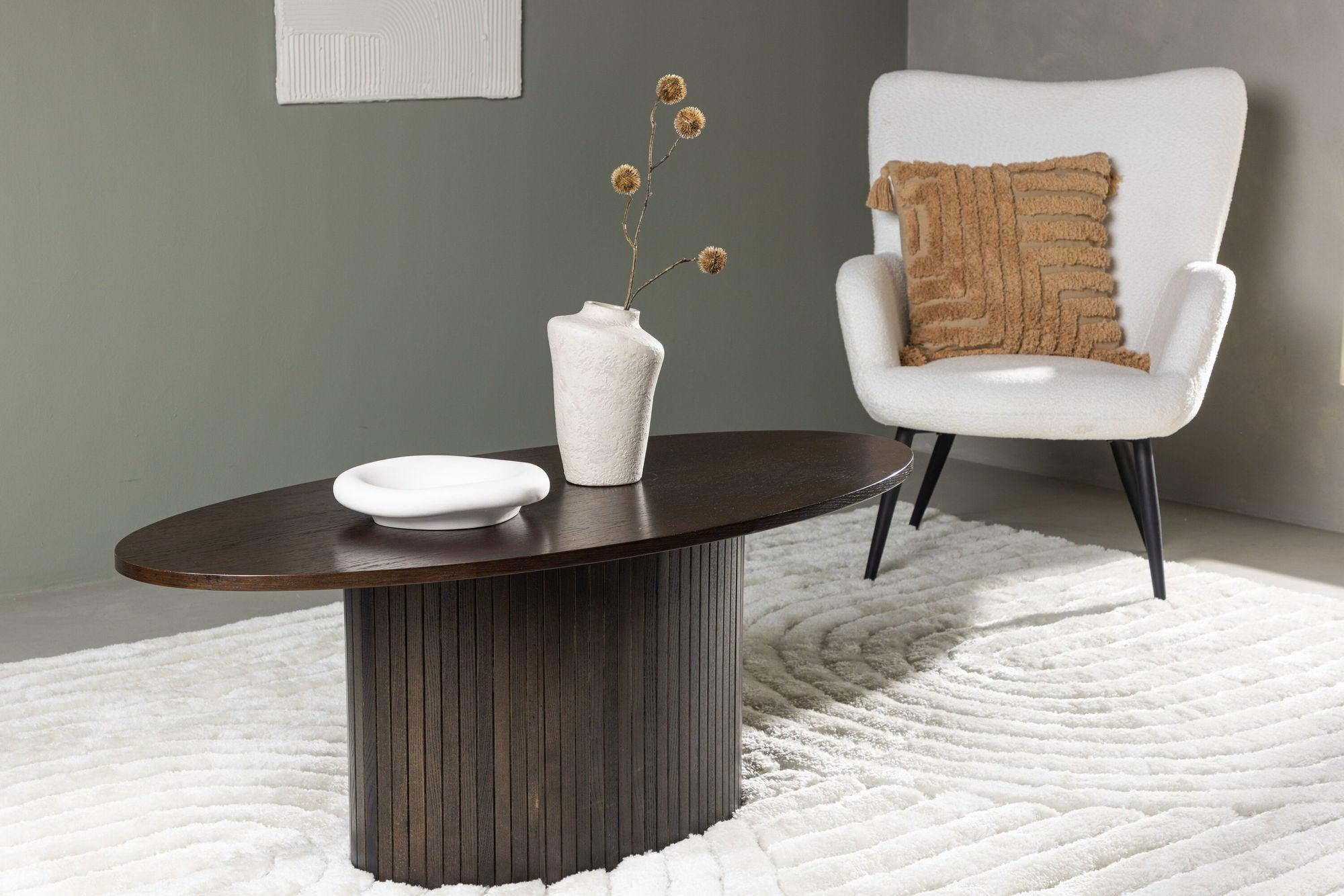 Couchtisch Bianca Oval - Mokka-Couchtisch-Venture Home-le canapé