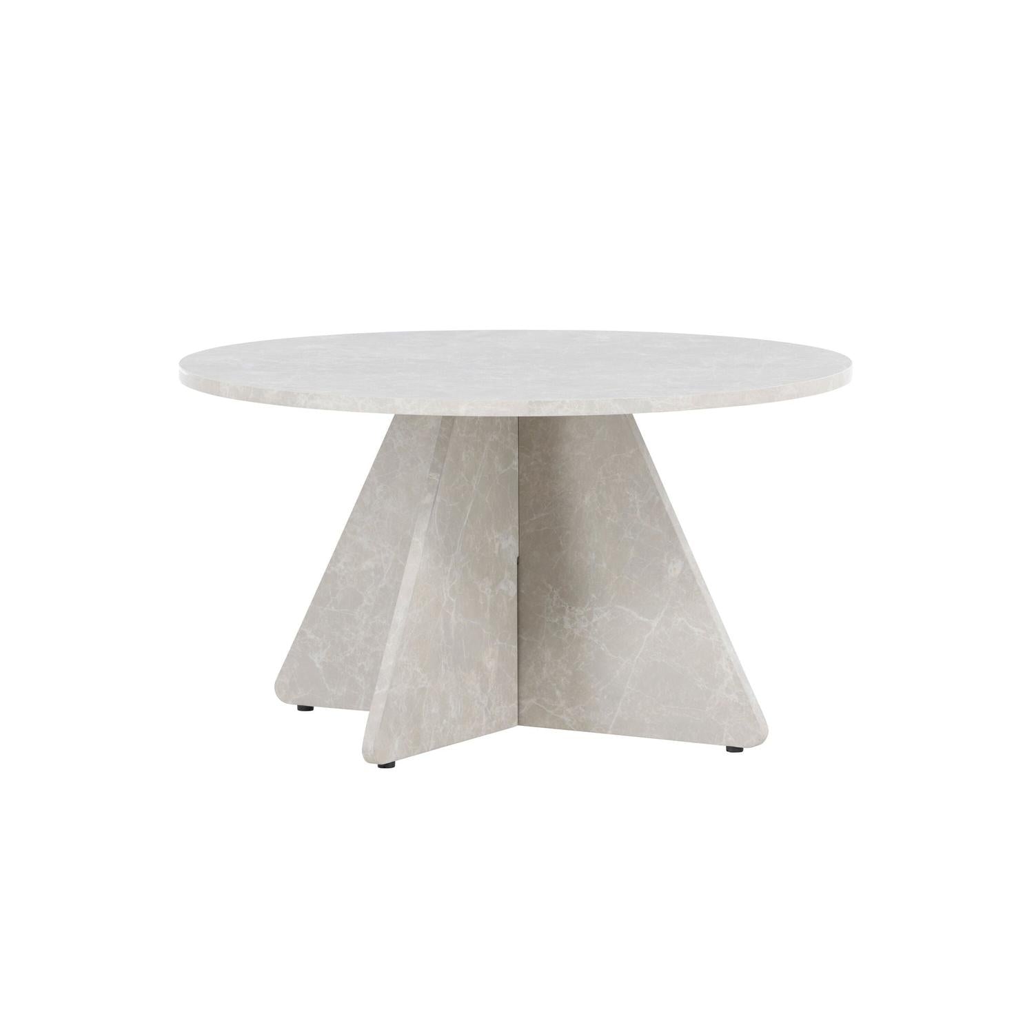 Couchtisch Bootcut Ø80cm - Beige Marmoroptik-Couchtisch-Venture Home-le canapé