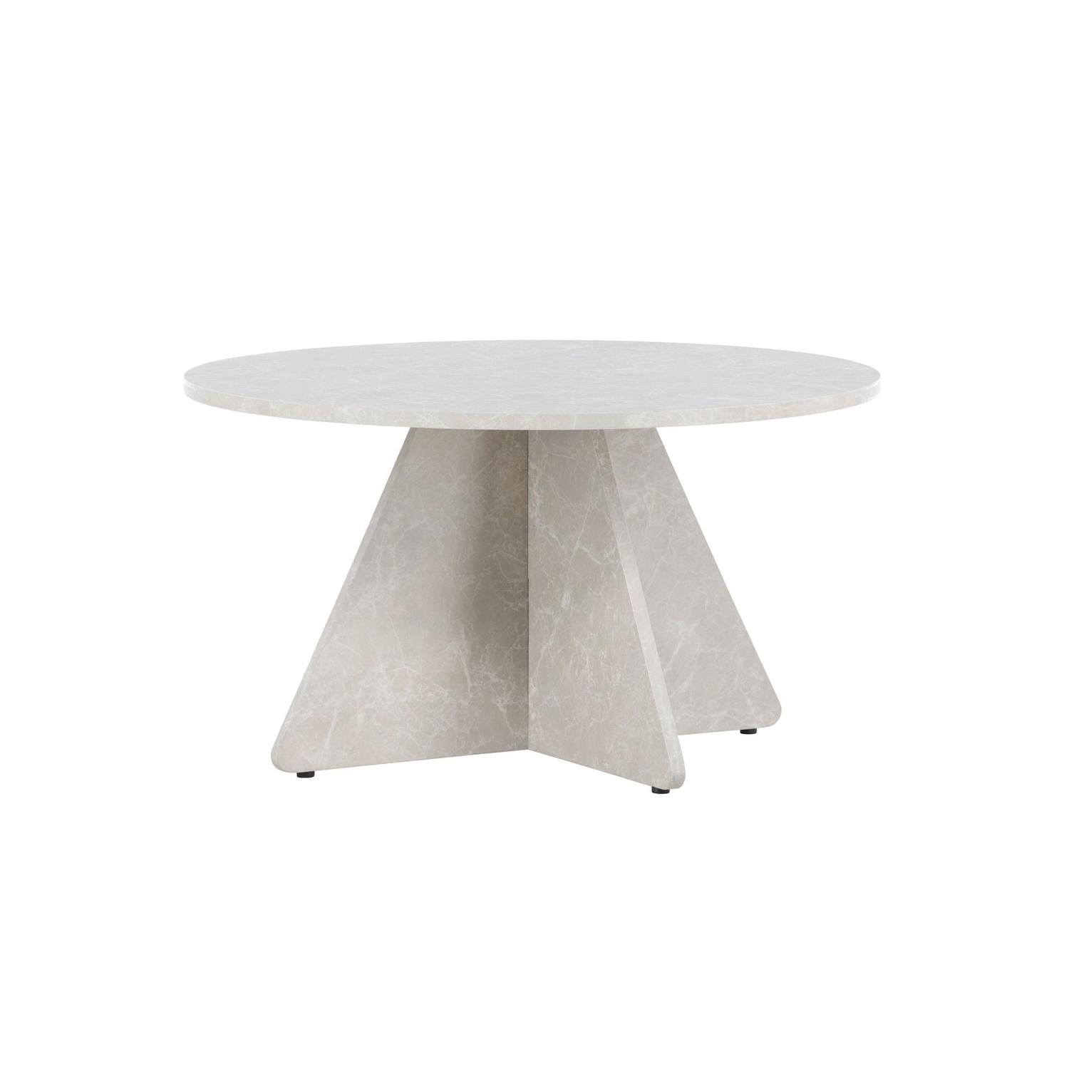 Couchtisch Bootcut Ø80cm - Beige Marmoroptik-Couchtisch-Venture Home-le canapé