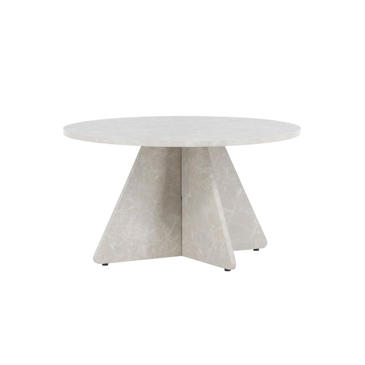 Couchtisch Bootcut Ø80cm - Beige Marmoroptik-Couchtische-Venture Home-le canapé