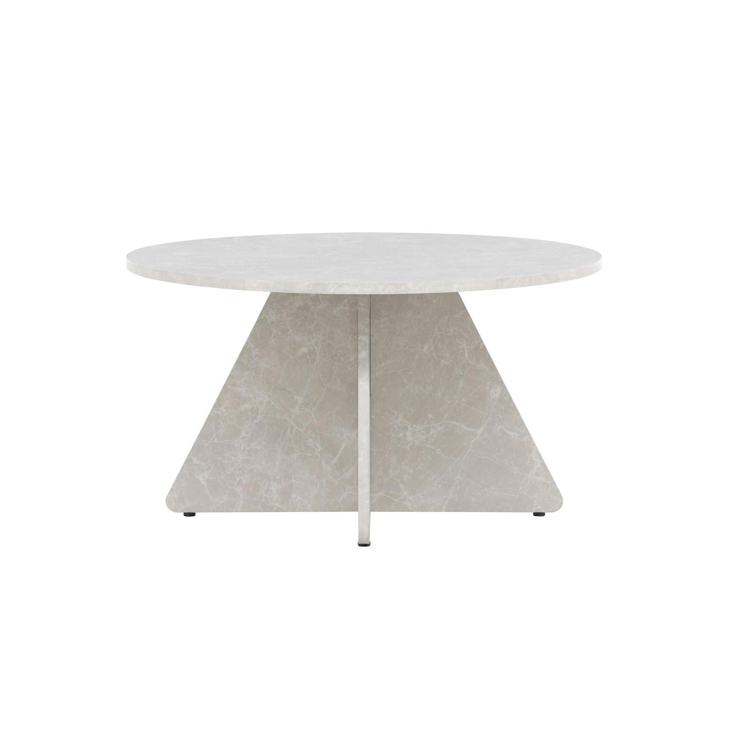Couchtisch Bootcut Ø80cm - Beige Marmoroptik-Couchtische-Venture Home-le canapé