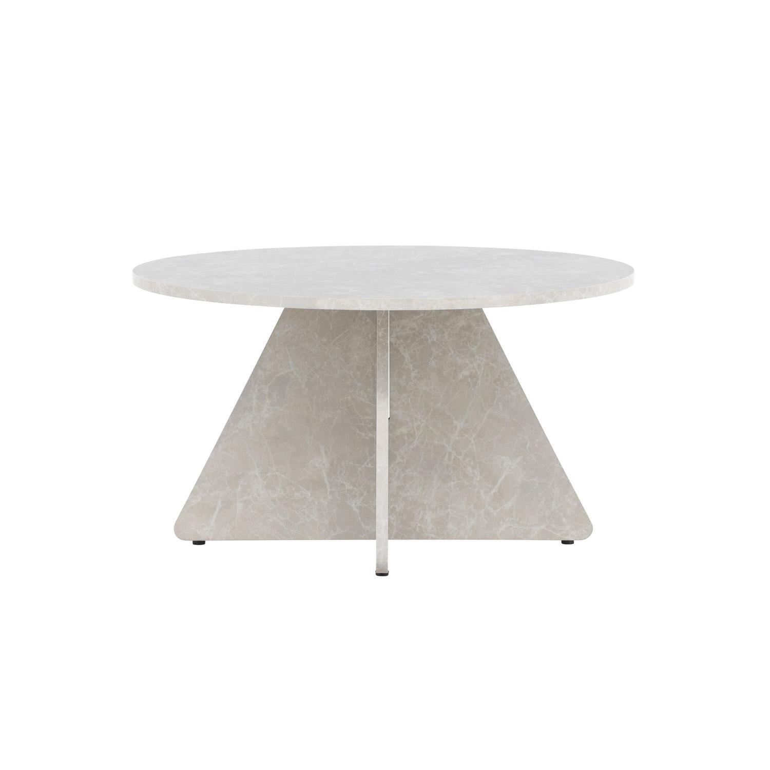 Couchtisch Bootcut Ø80cm - Beige Marmoroptik-Couchtische-Venture Home-le canapé