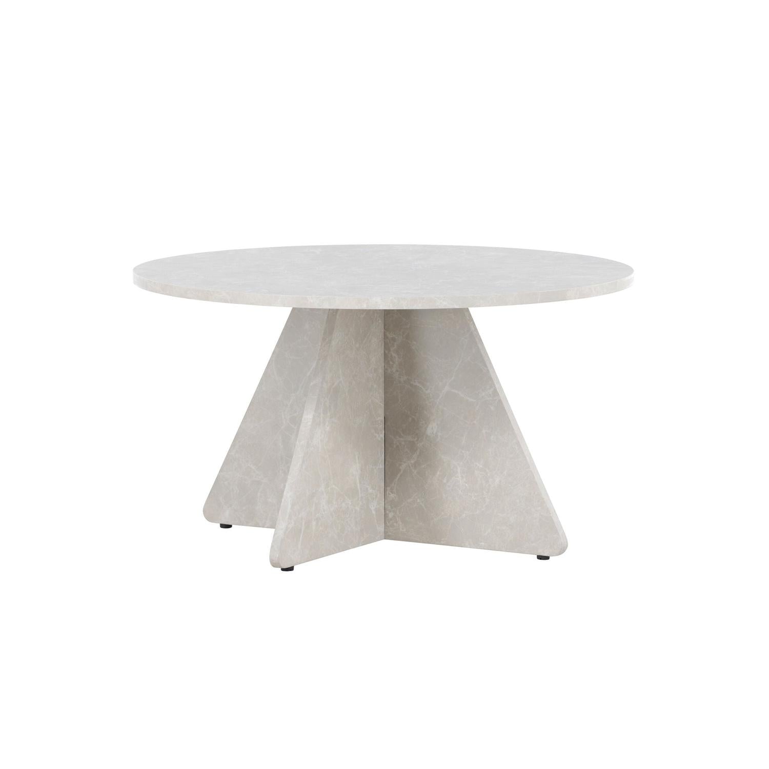 Couchtisch Bootcut Ø80cm - Beige Marmoroptik-Couchtische-Venture Home-le canapé