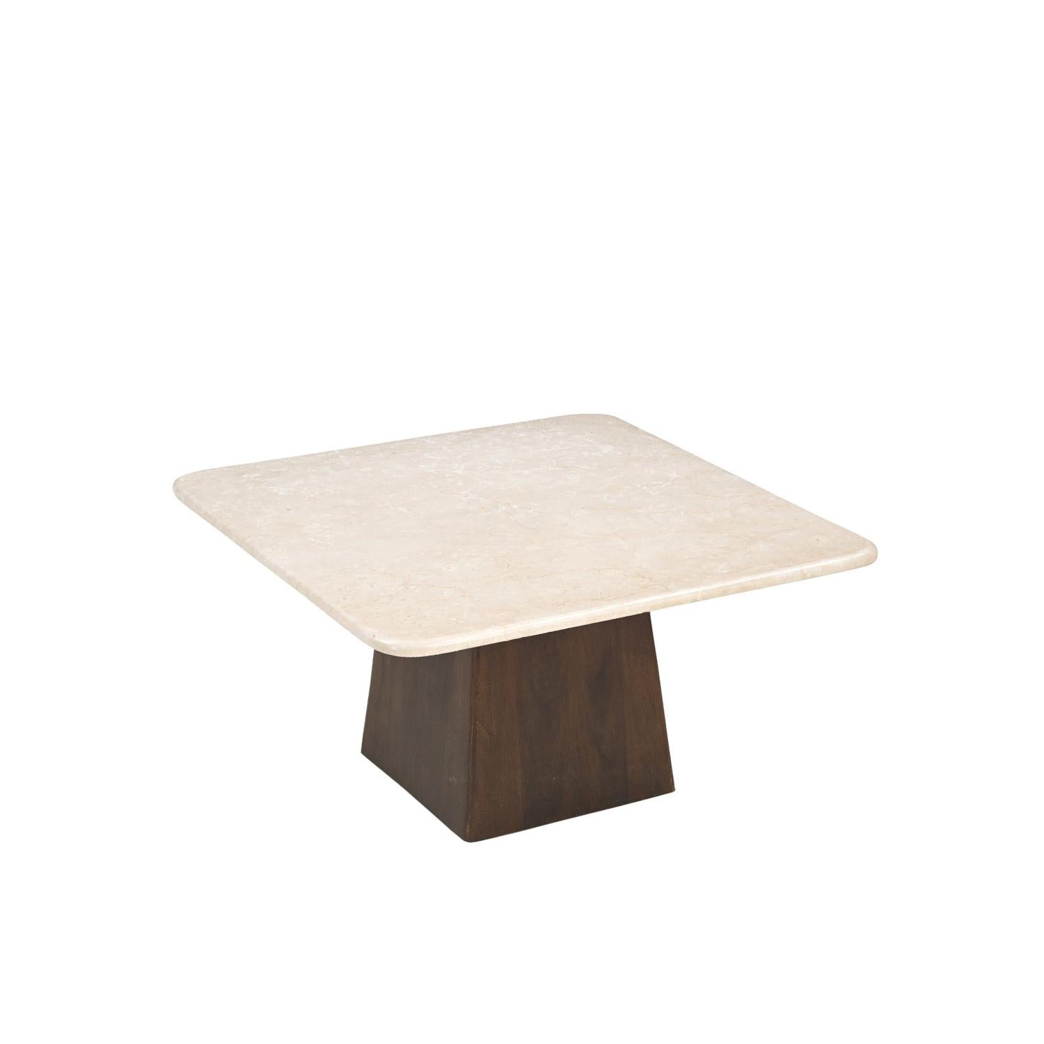 Couchtisch Bottecino aus Mangoholz 75cm - Beige/Braun-Couchtische-Livingfurn-le canapé
