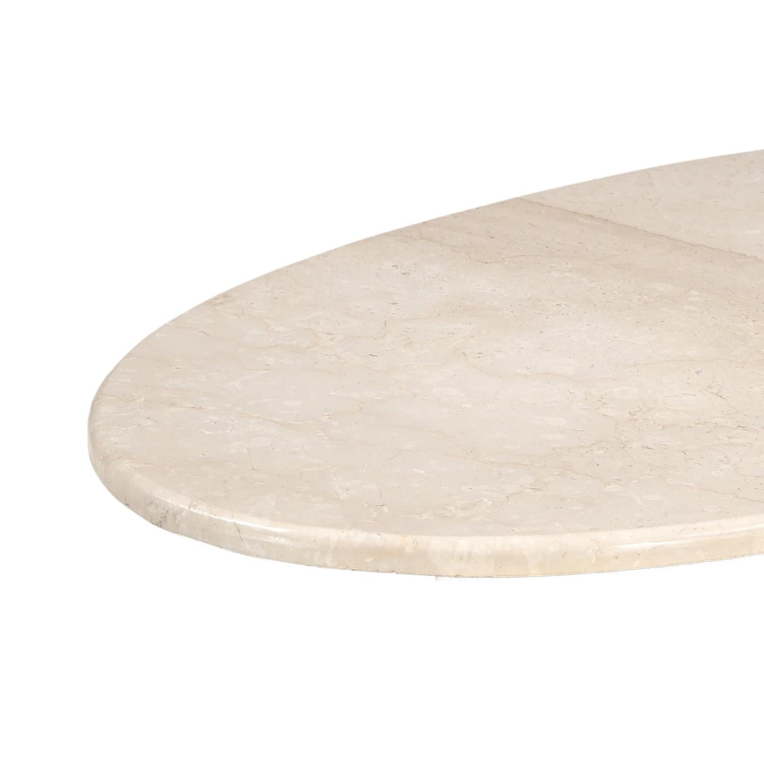 Couchtisch Botticino Oval aus Mangoholz 120*65cm - Beige/Braun-Couchtisch-Livingfurn-le canapé