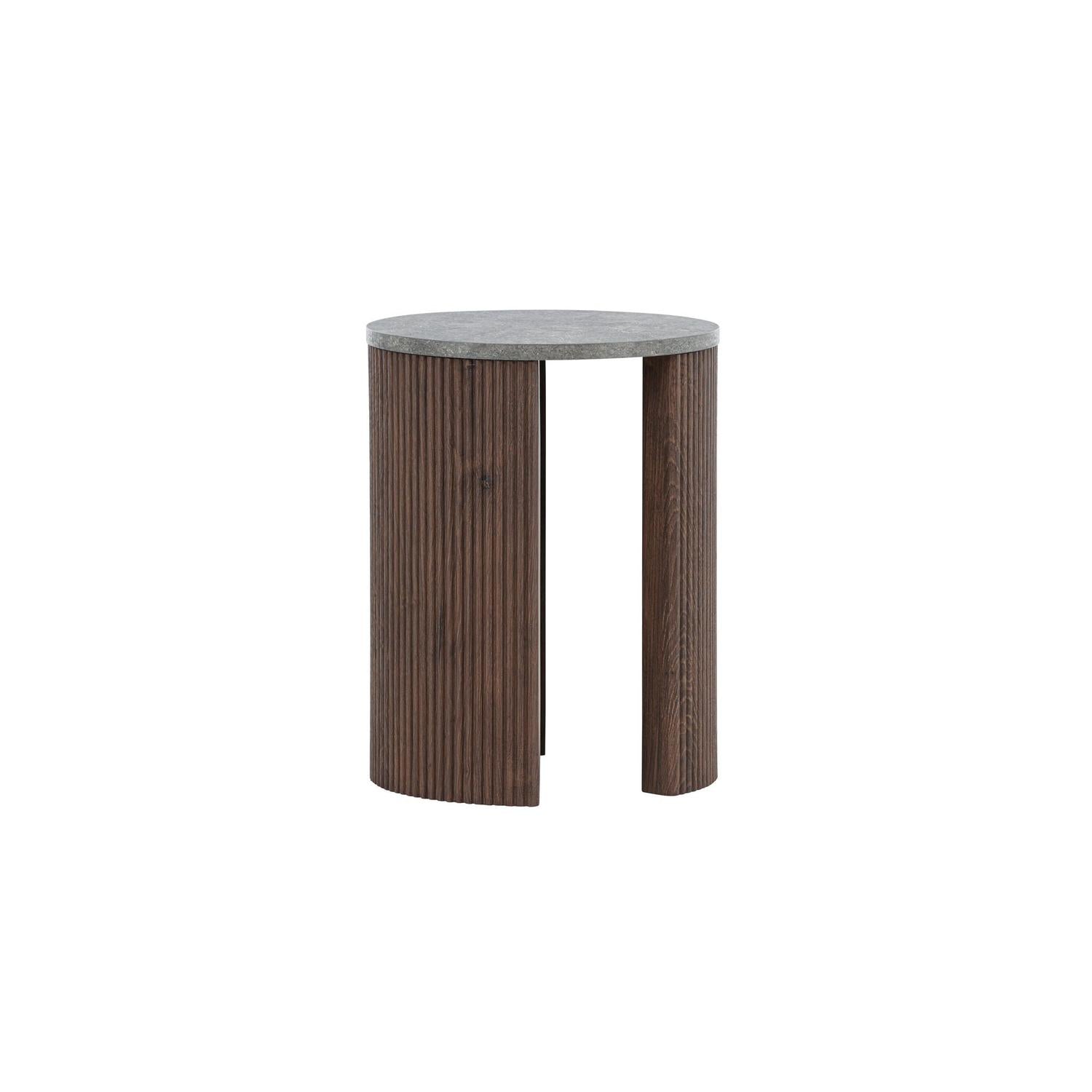 Couchtisch Bristol Ø40cm - Mokka & Marmoroptik-Couchtisch-Venture Home-le canapé