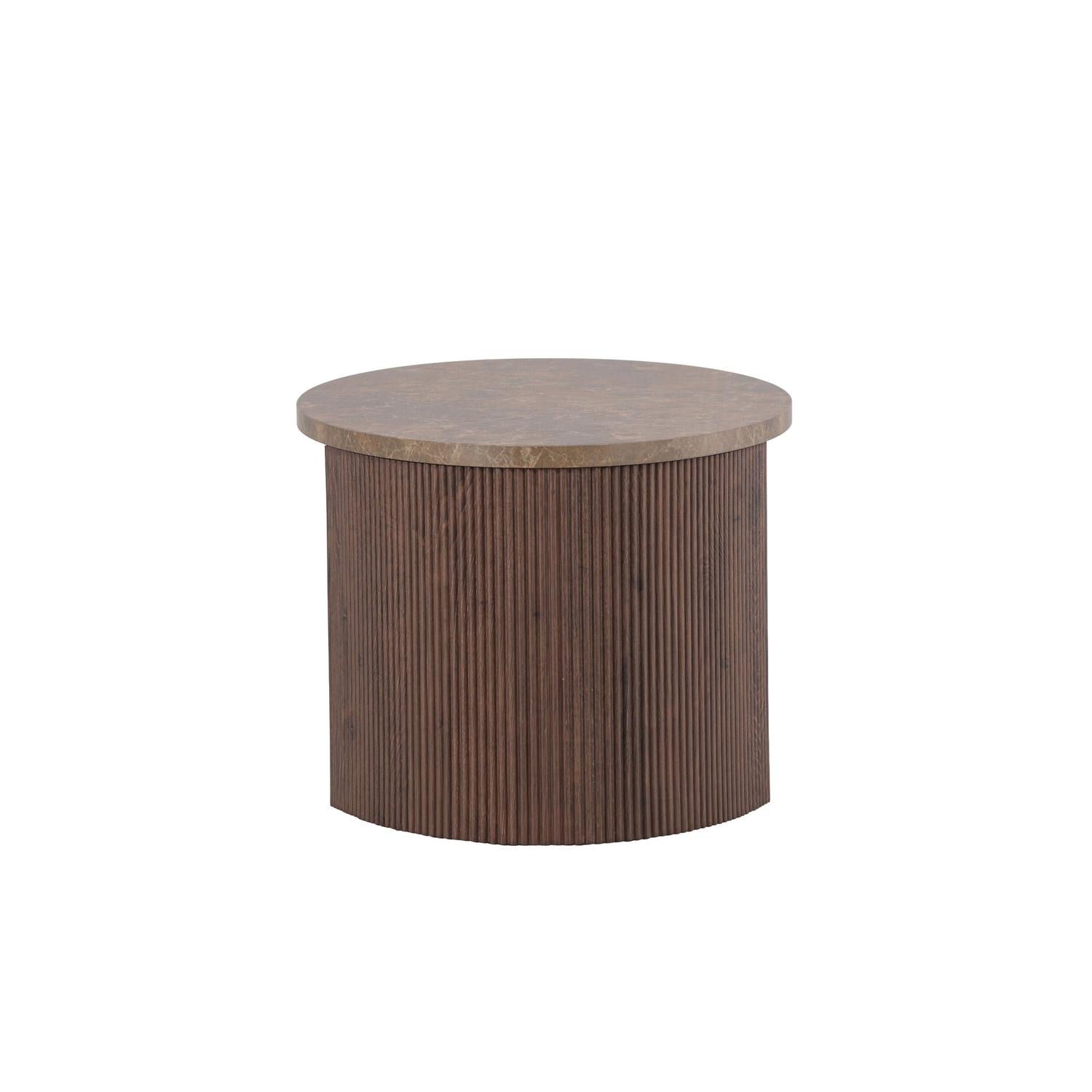 Couchtisch Bristol Oval 120*60cm in Steinoptik - Dunkelbraun-Couchtische-Venture Home-le canapé