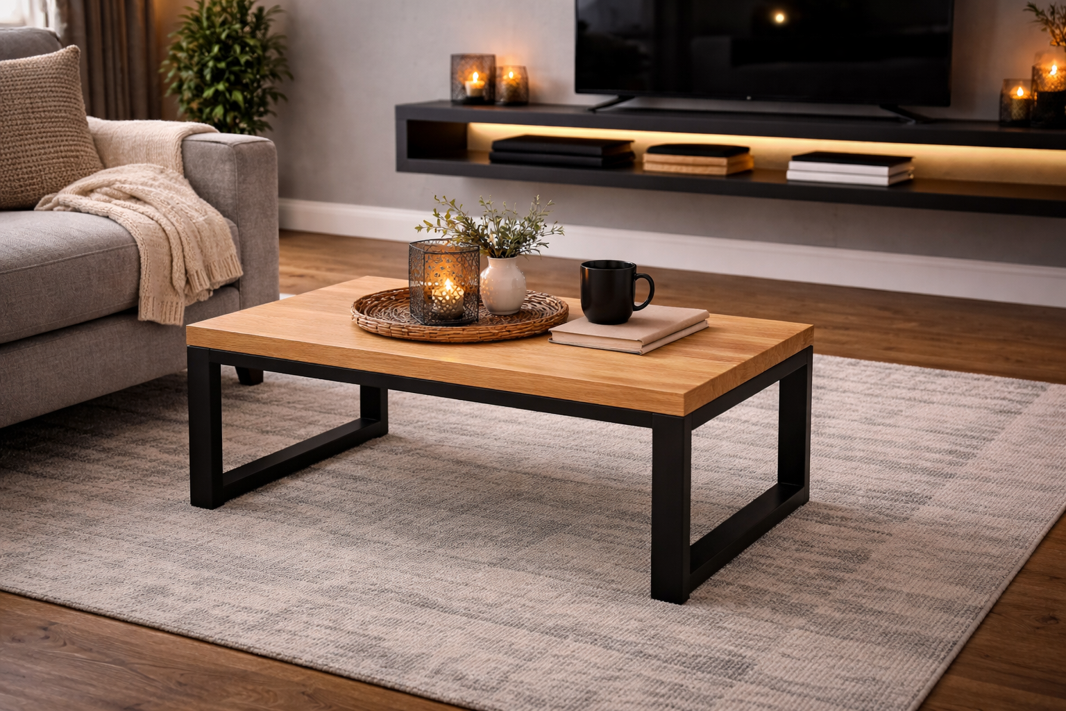 Couchtisch Britt aus Mangoholz 110cm - Hellbraun-Couchtische-Benoa-le canapé