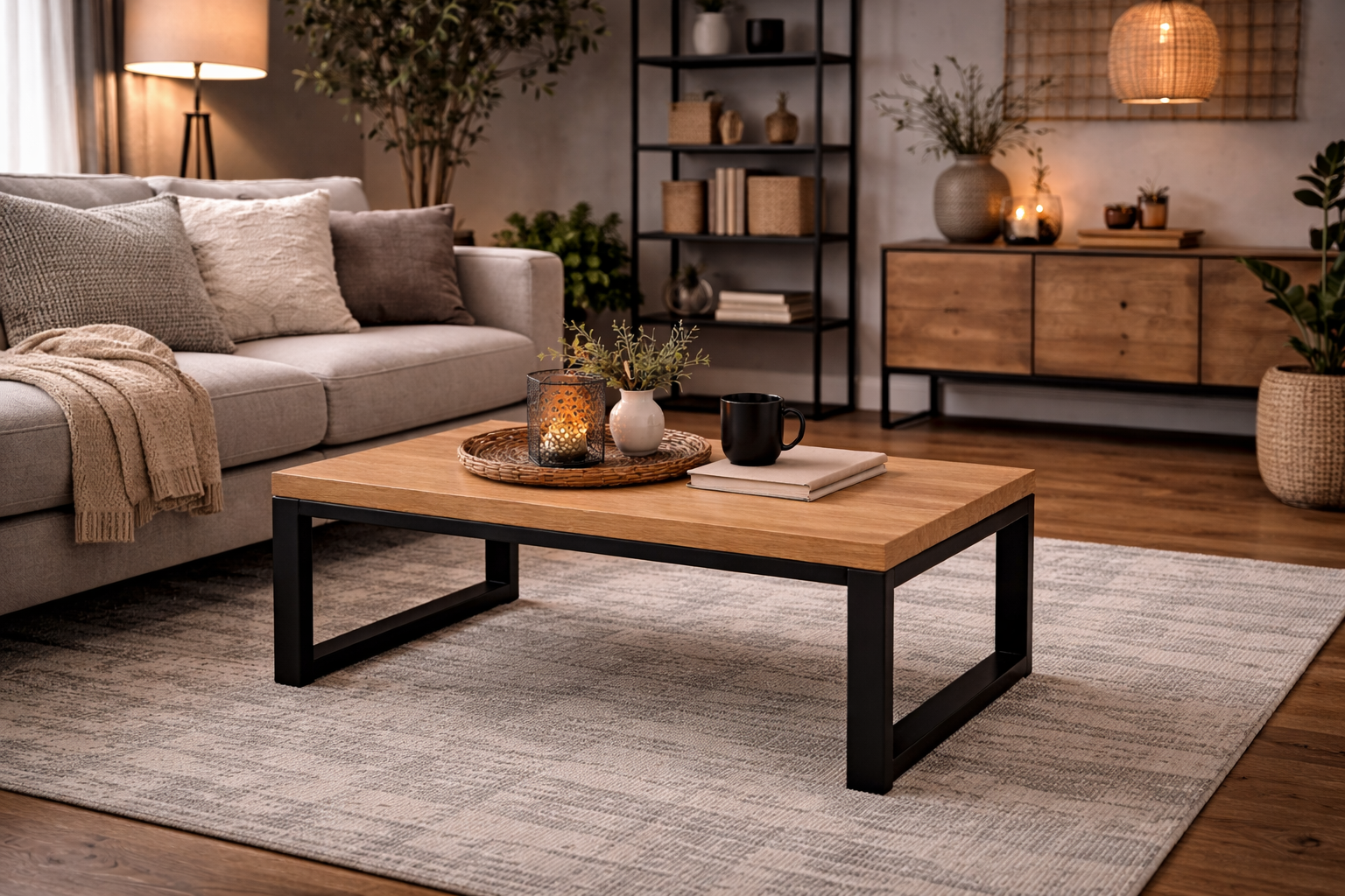 Couchtisch Britt aus Mangoholz 110cm - Hellbraun-Couchtische-Benoa-le canapé