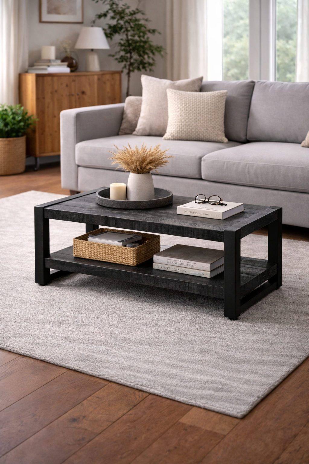 Couchtisch Britt aus Mangoholz 110cm - Schwarz-Couchtische-Benoa-le canapé