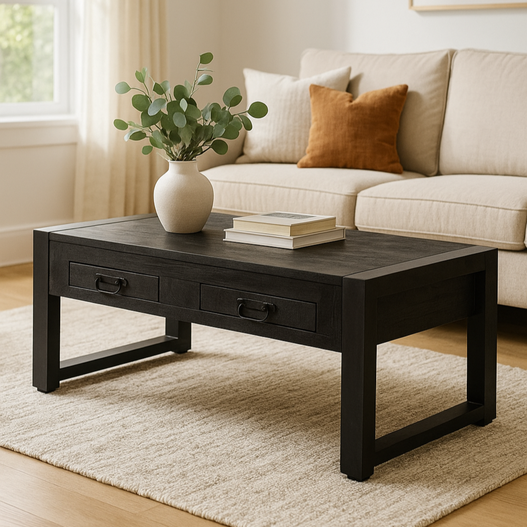 Couchtisch Britt mit Schubladen 120cm - Schwarz-Couchtisch-Benoa-le canapé