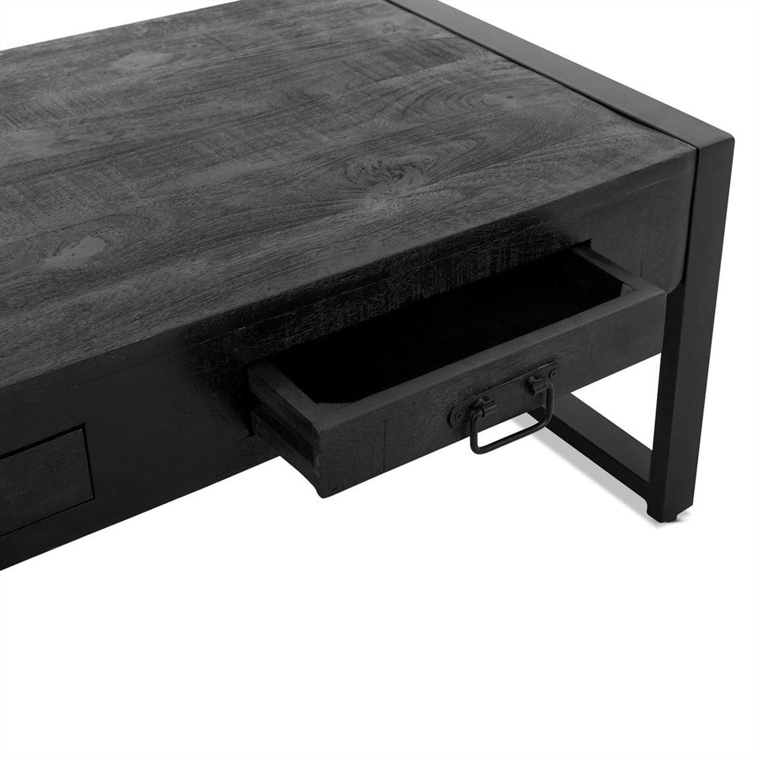 Couchtisch Britt mit Schubladen 120cm - Schwarz-Couchtisch-Benoa-le canapé