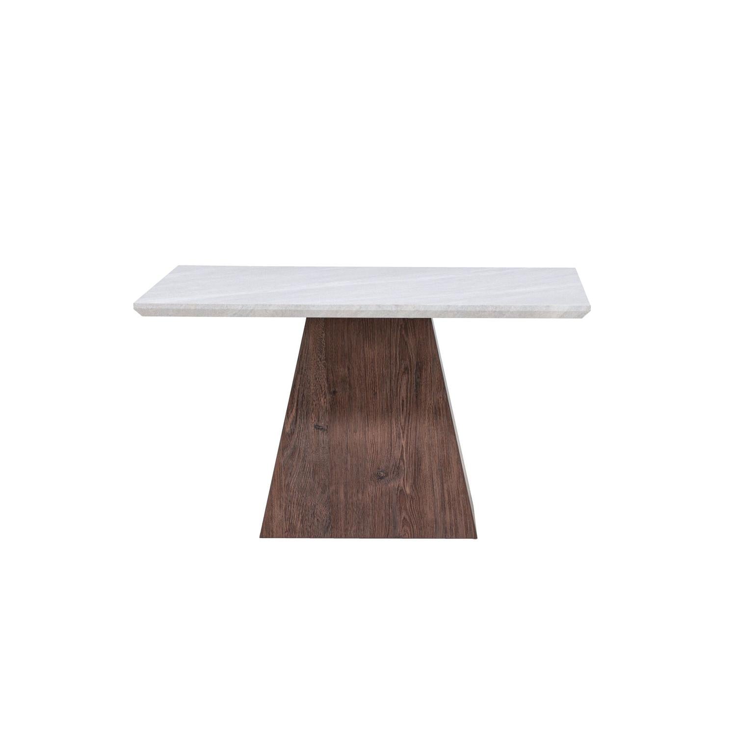 Couchtisch Cael 80cm - Dunkelbraun & Steinoptik-Couchtisch-Venture Home-le canapé
