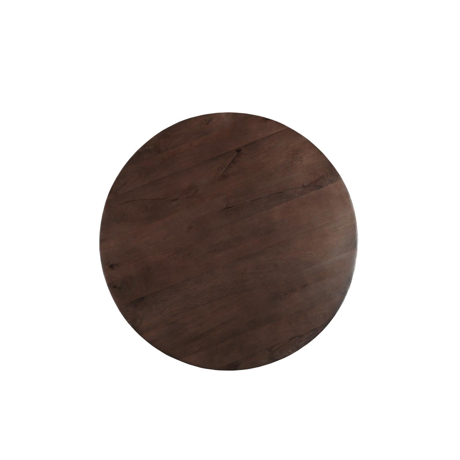 Couchtisch Clubs aus Mangoholz Ø80cm - Braun-Couchtische-Livingfurn-le canapé