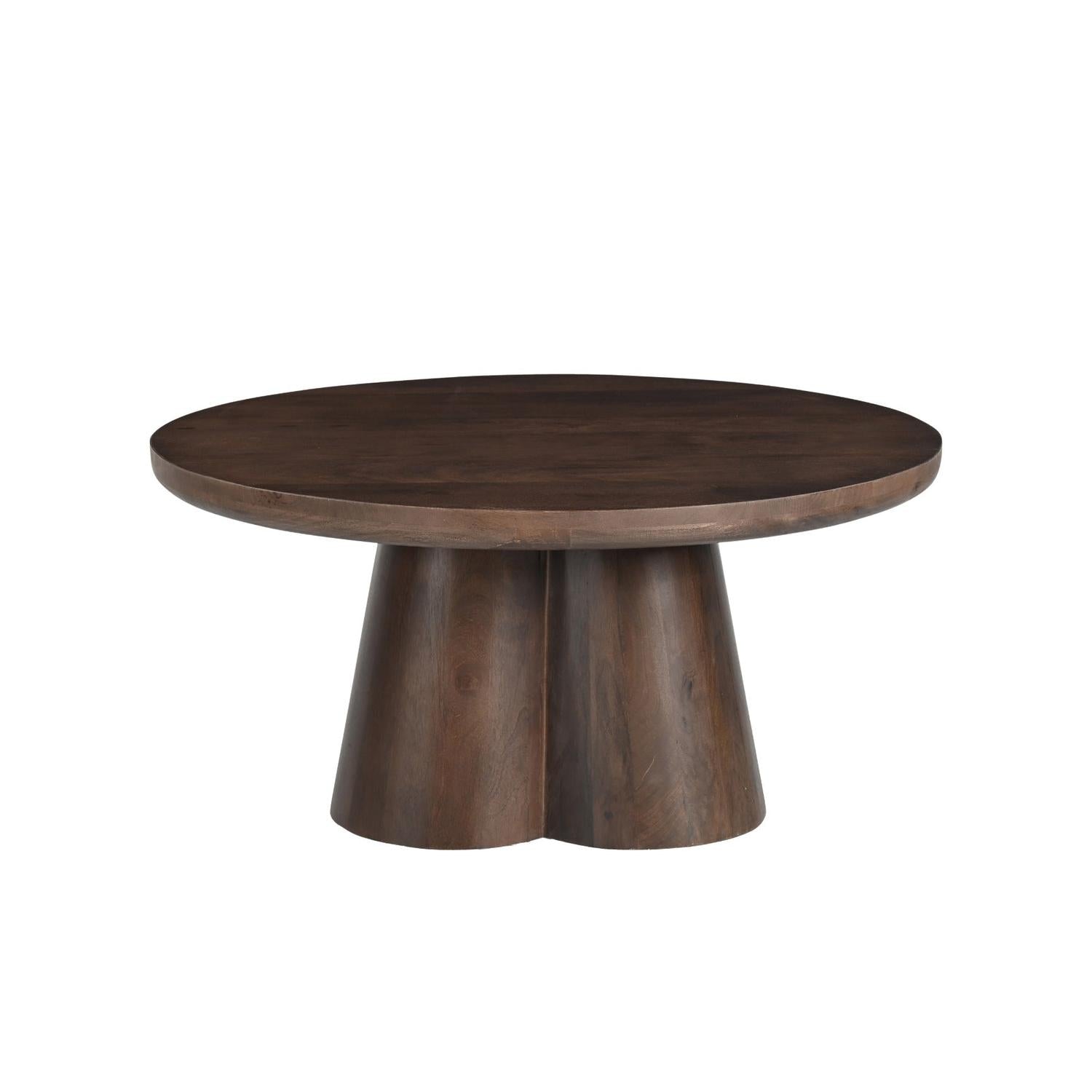 Couchtisch Clubs aus Mangoholz Ø80cm - Braun-Couchtische-Livingfurn-le canapé
