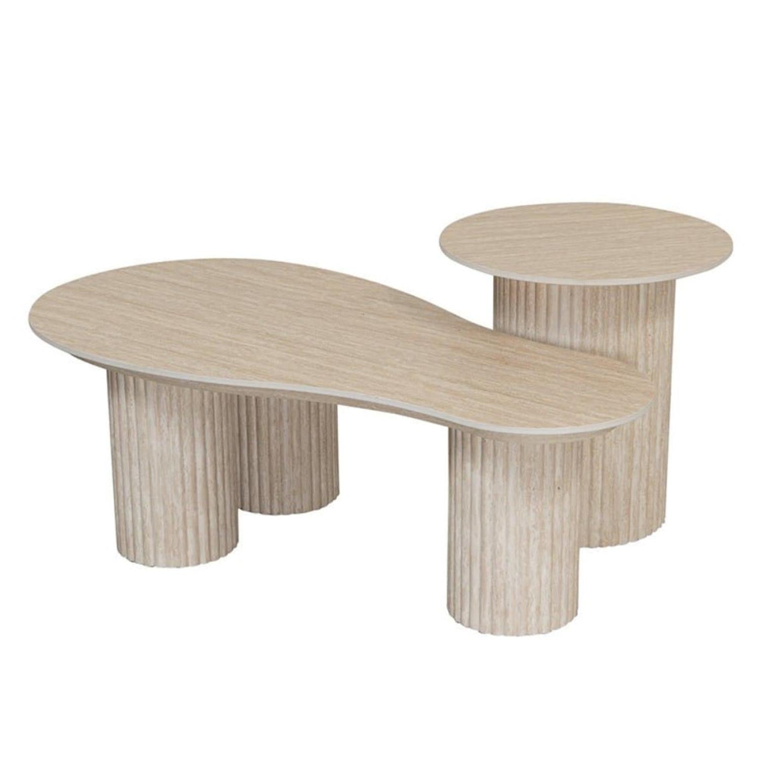 Couchtisch Craft mit Keramik-Platte - Travertin Optik-Couchtische-Pole to Pole-le canapé