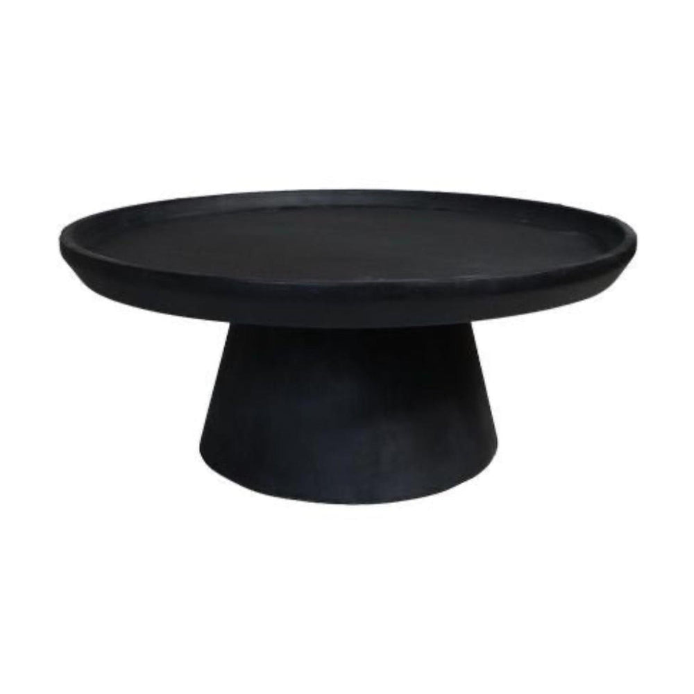 Couchtisch Drum 75cm aus Mangoholz - Mattschwarz8720701257825Couchtisch