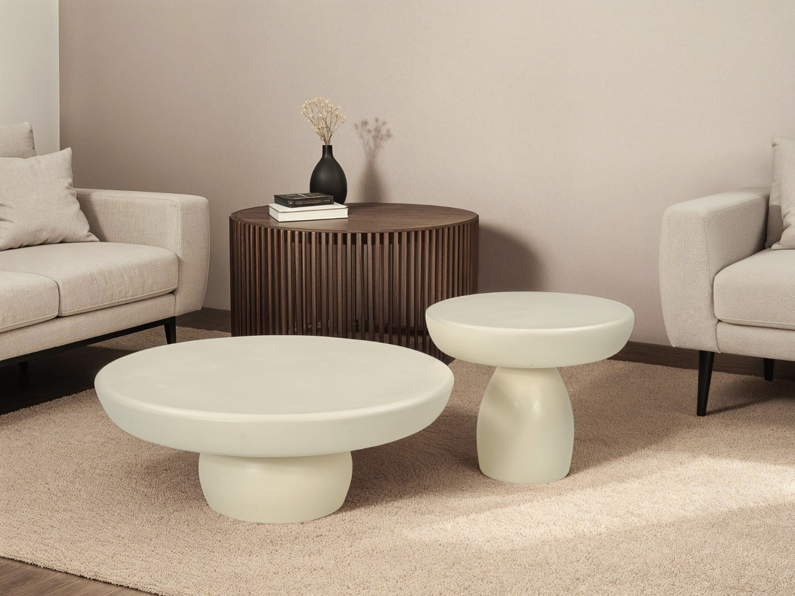 Couchtisch Dune Ø80cm - Cremeweiß-Couchtische-Livingfurn-le canapé