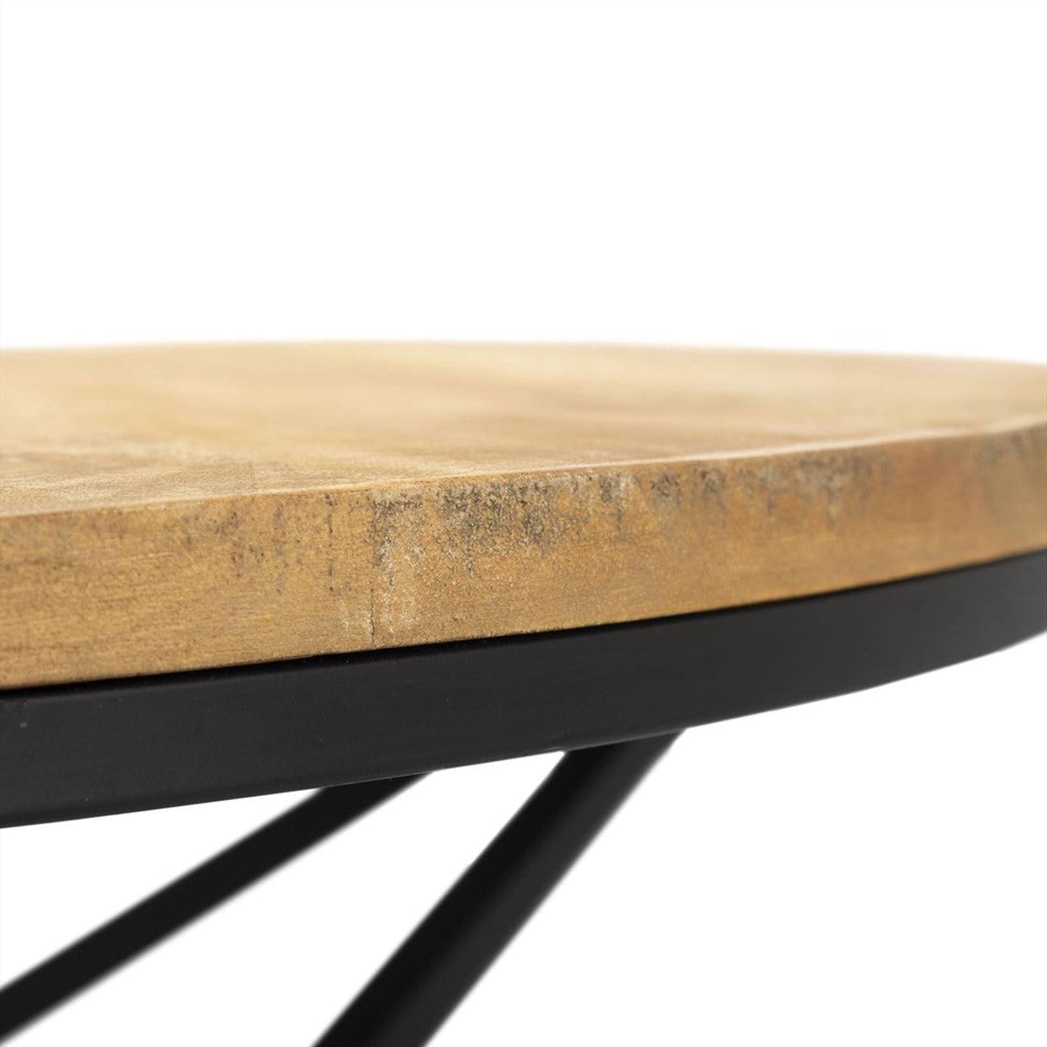 Couchtisch Elyne Ø70cm - Hellbraun/Schwarz-Couchtische-Benoa-le canapé