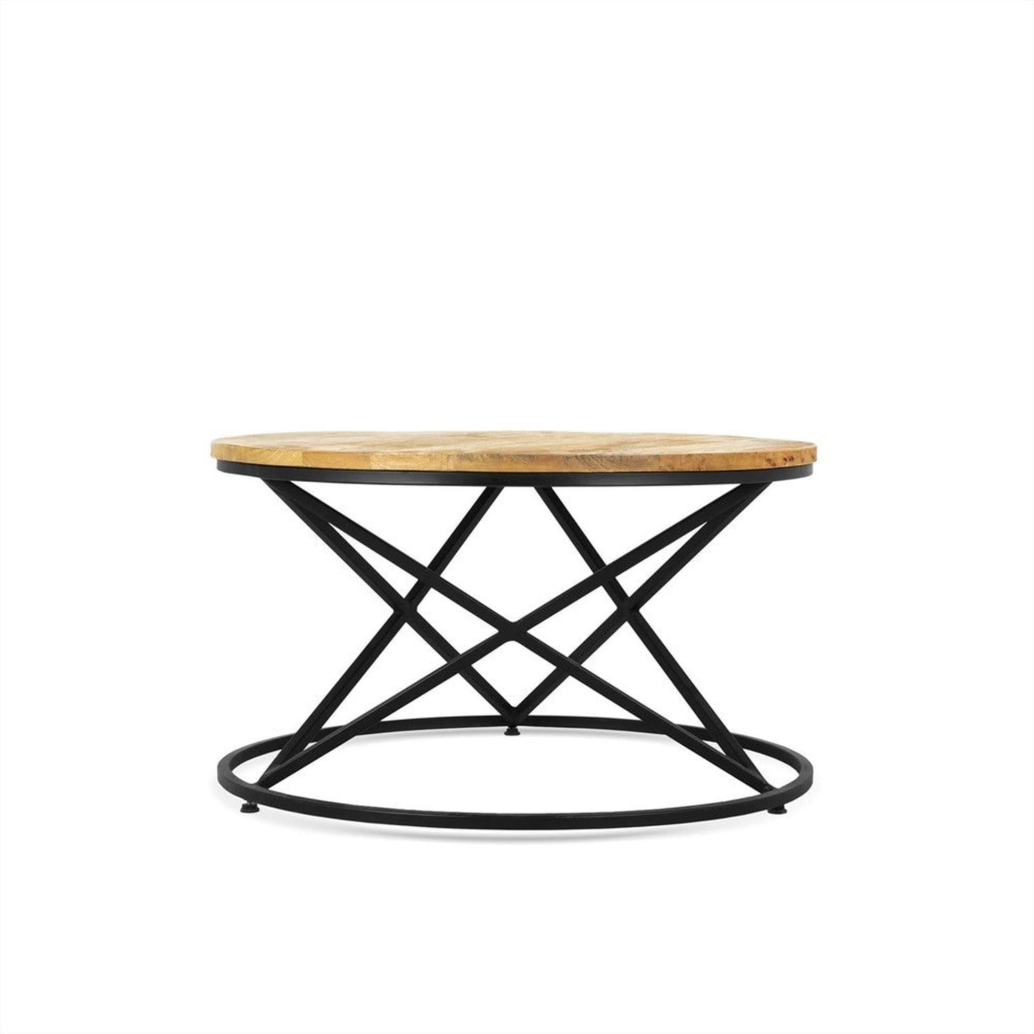 Couchtisch Elyne Ø70cm - Hellbraun/Schwarz-Couchtische-Benoa-le canapé