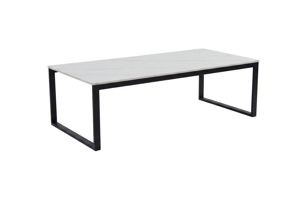 Couchtisch Estelle 120cm aus Stein - Weiß-Couchtische-Venture Home-le canapé