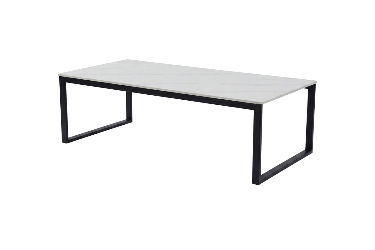 Couchtisch Estelle 120cm aus Stein - Weiß-Couchtische-Venture Home-le canapé