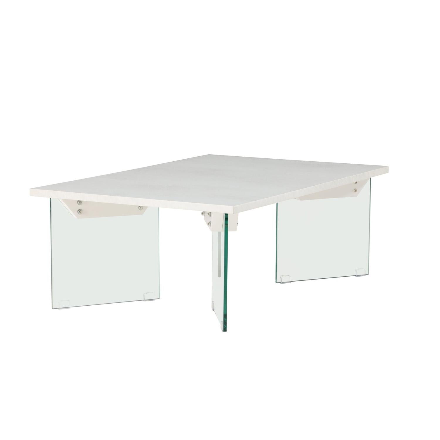 Couchtisch Ester 120cm - Glas & Betonoptik-Couchtische-Venture Home-le canapé