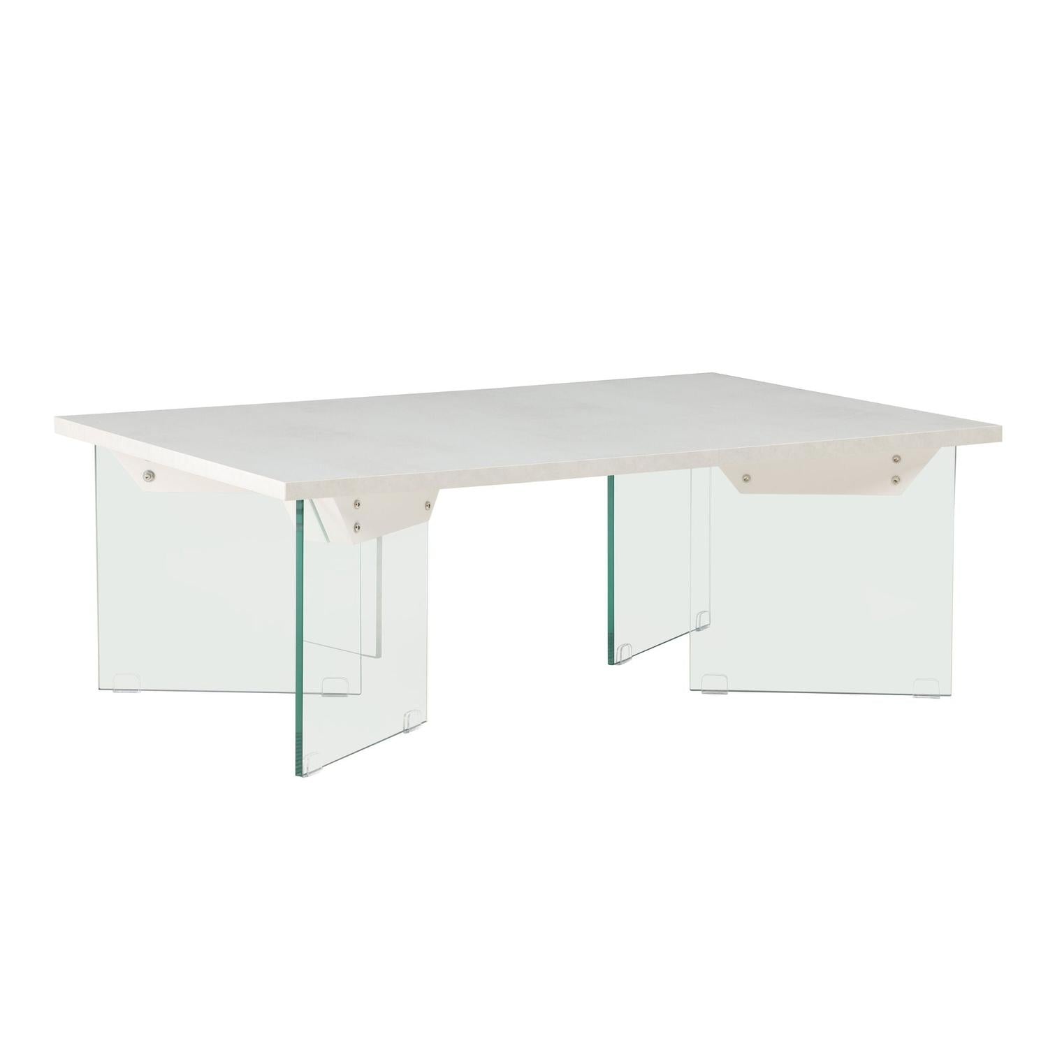 Couchtisch Ester 120cm - Glas & Betonoptik-Couchtische-Venture Home-le canapé