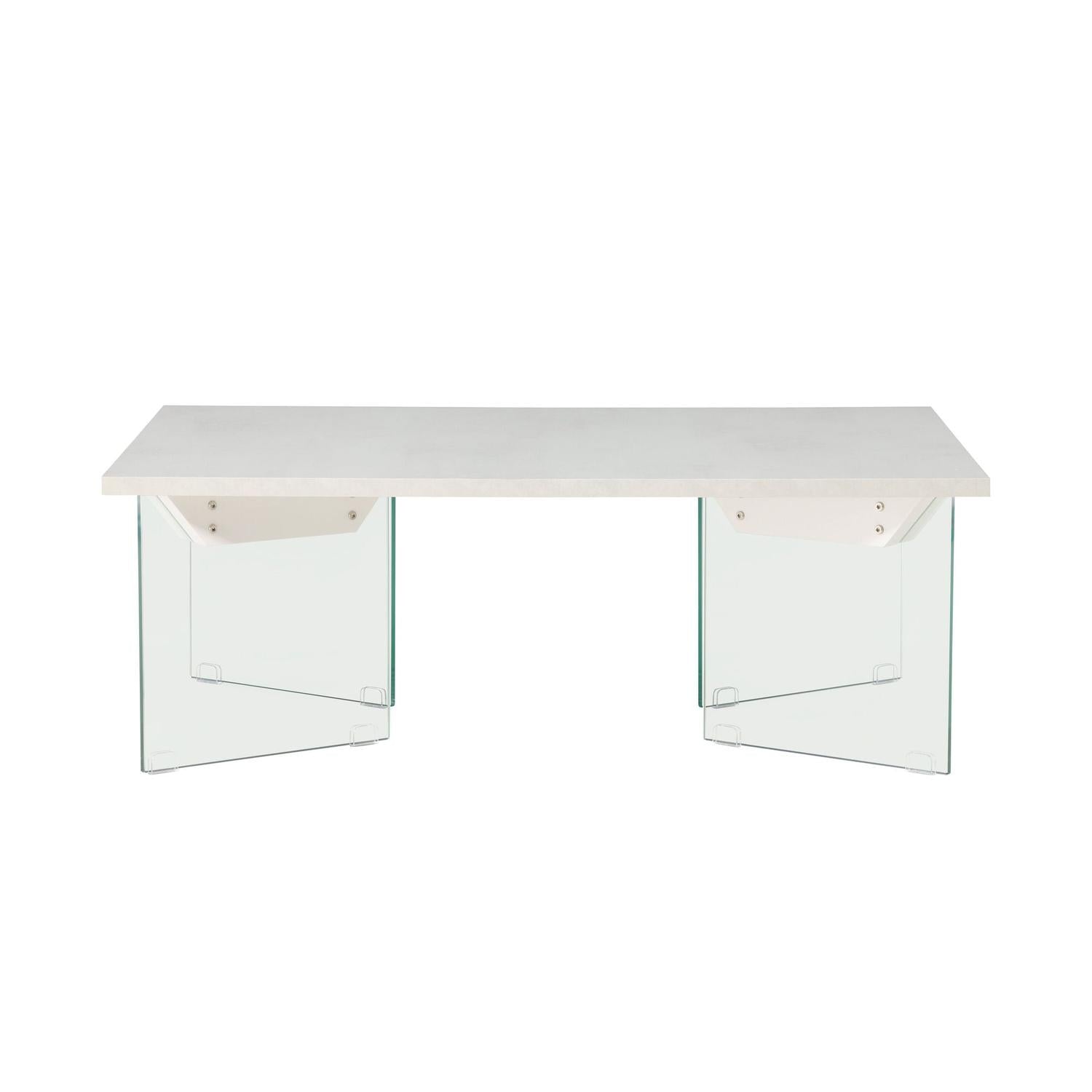 Couchtisch Ester 120cm - Glas & Betonoptik-Couchtische-Venture Home-le canapé