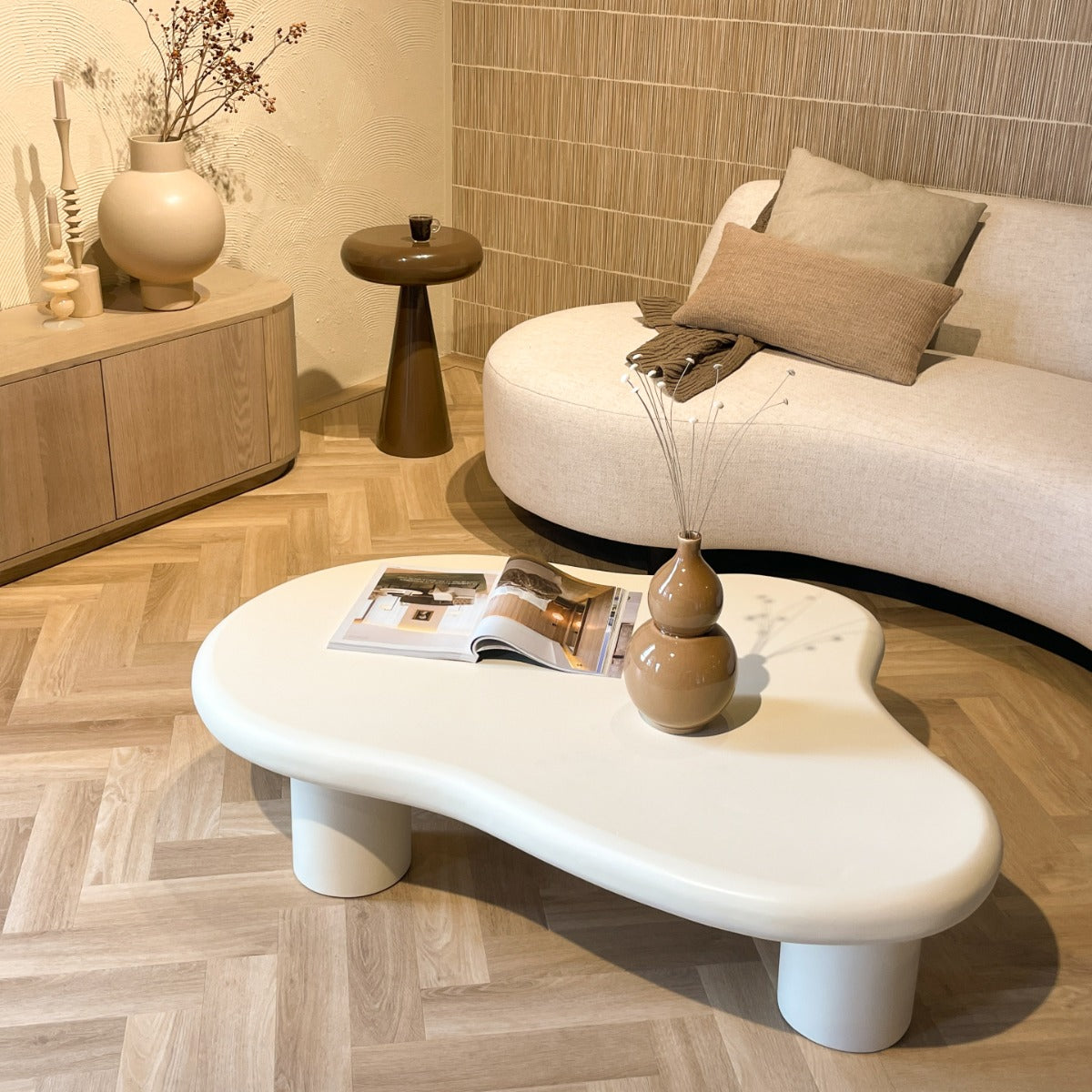 Couchtisch Feline Sandy - Beige-Couchtische-Livingfurn-le canapé