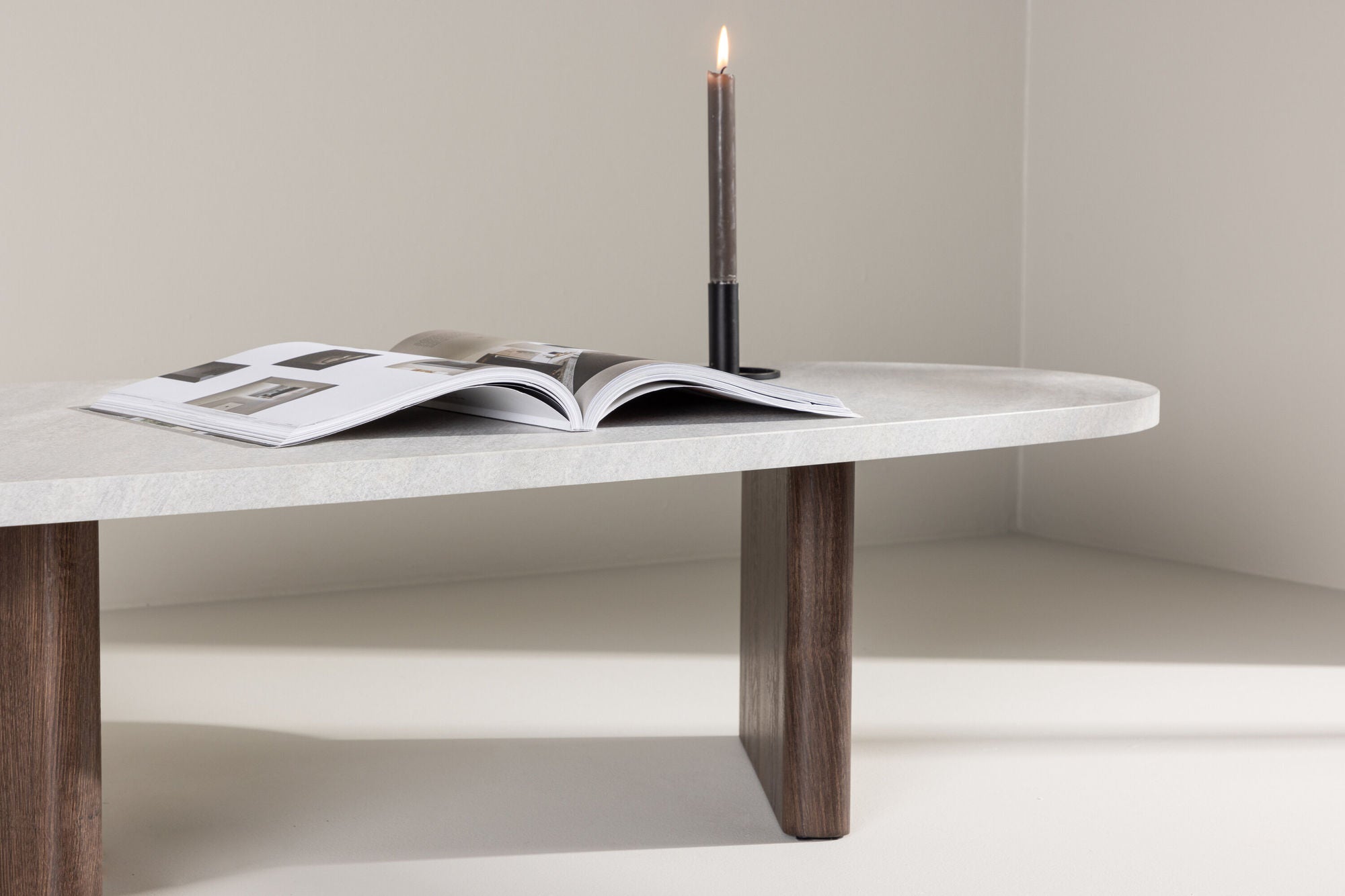 Couchtisch Grönvik 130cm in Betonoptik - Mokka & Hellgrau-Couchtische-Venture Home-le canapé