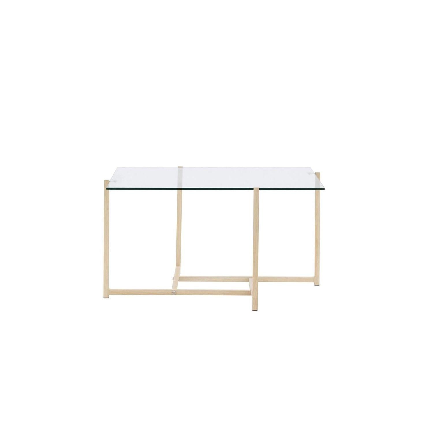 Couchtisch Hybrid 80cm aus Glas - Gold-Couchtisch-Venture Home-le canapé