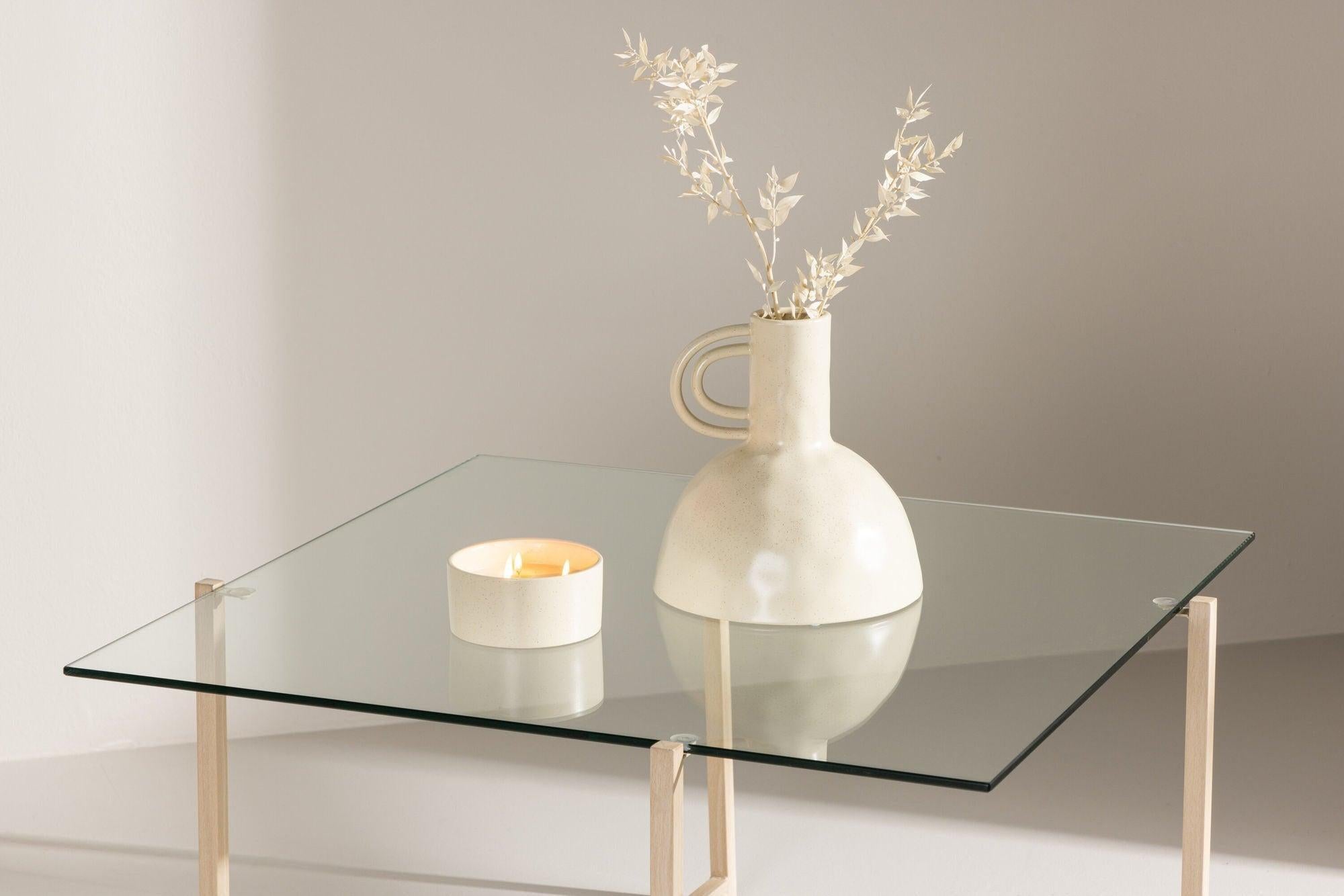 Couchtisch Hybrid 80cm aus Glas - Gold-Couchtisch-Venture Home-le canapé