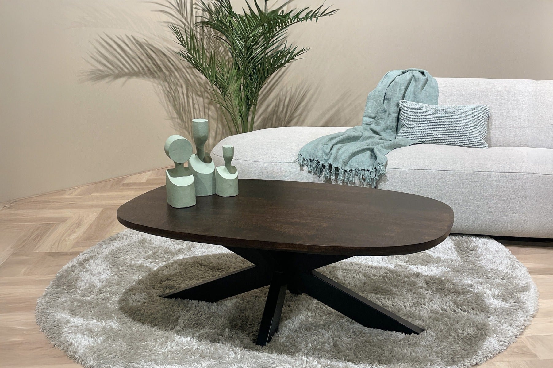 Couchtisch Jesper aus Mangoholz 120cm - Dunkelbraun-Couchtische-Livingfurn-le canapé