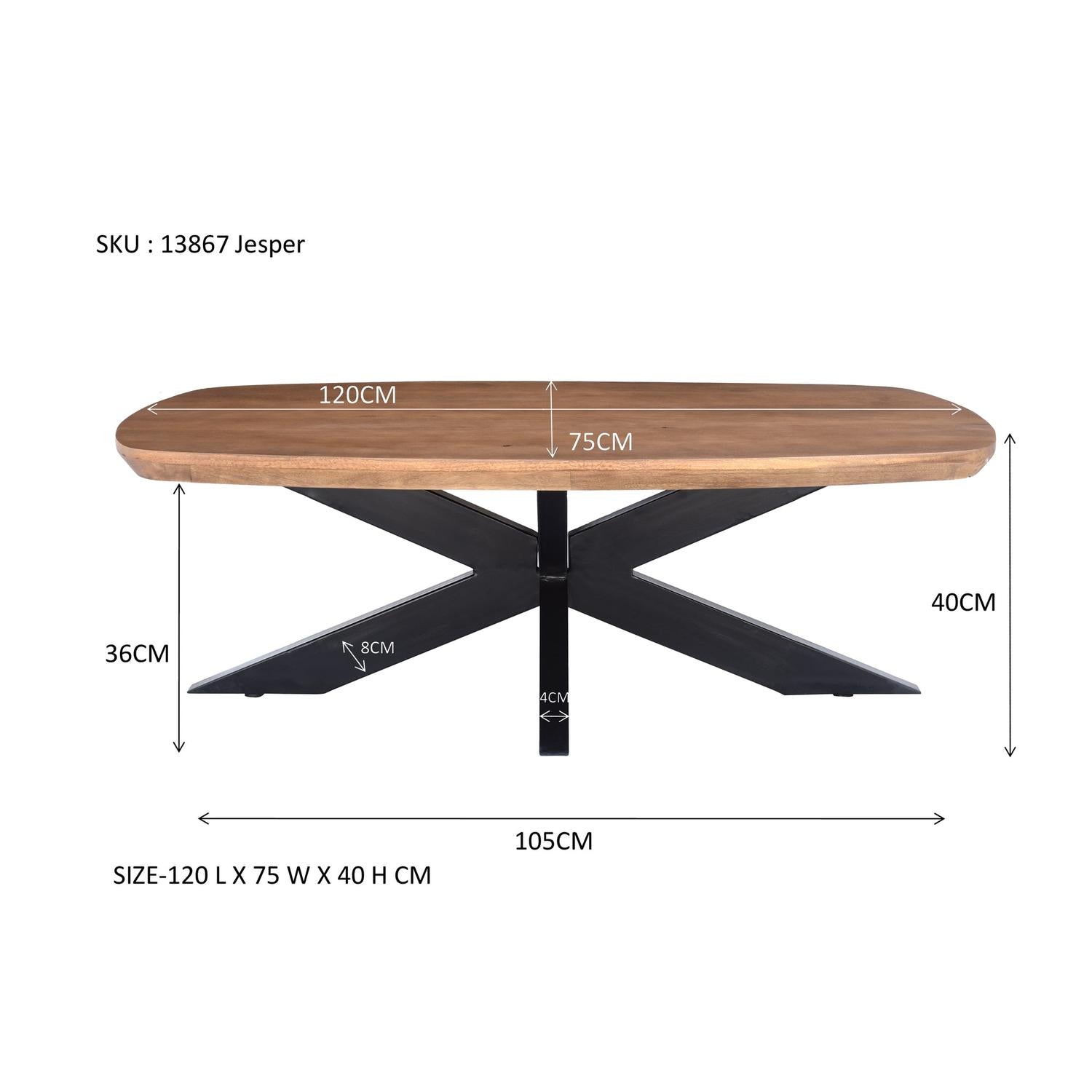 Couchtisch Jesper aus Mangoholz 120cm - Hellbraun-Couchtische-Livingfurn-le canapé