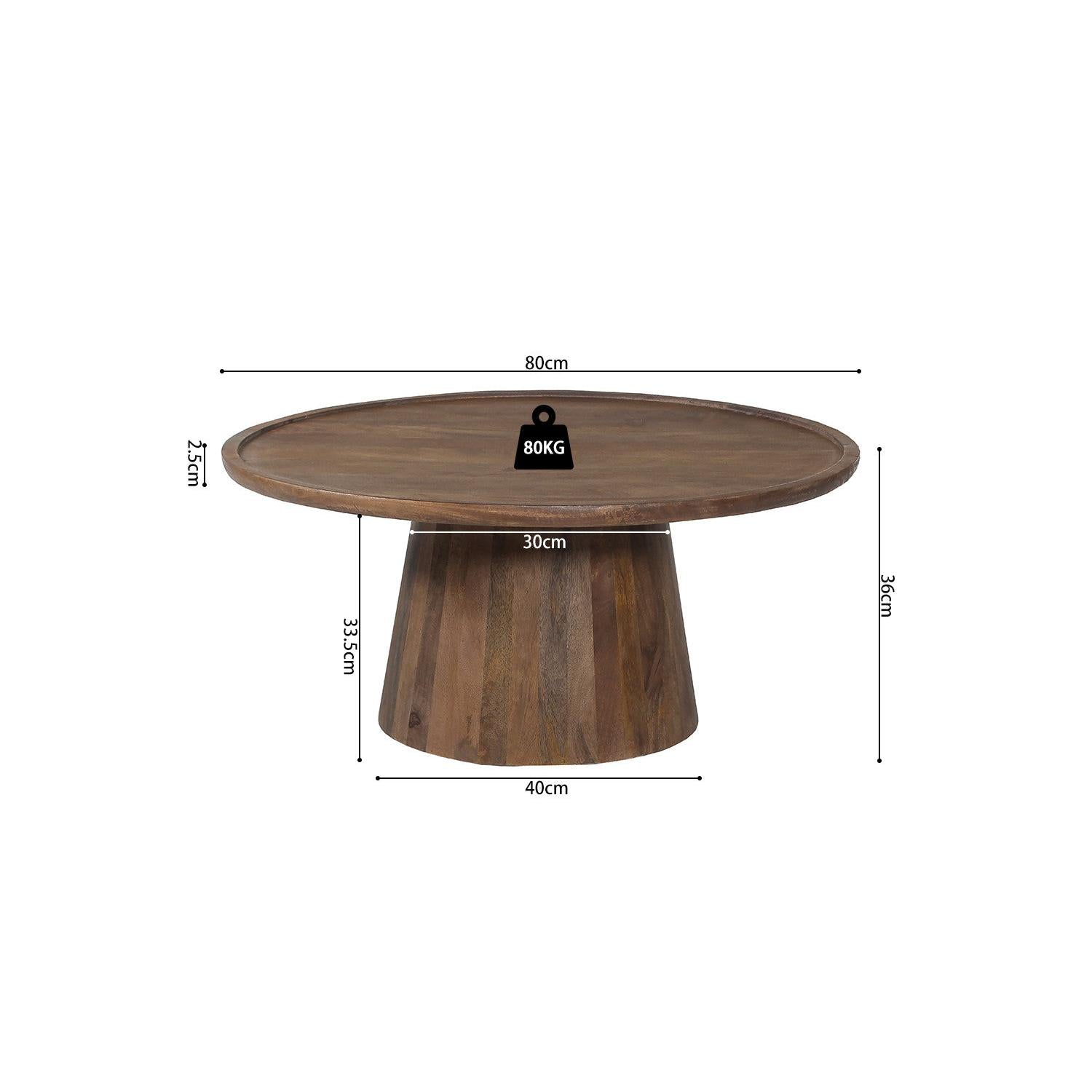 Couchtisch Jules Ø80cm - Braun-Couchtisch-Rousseau-le canapé