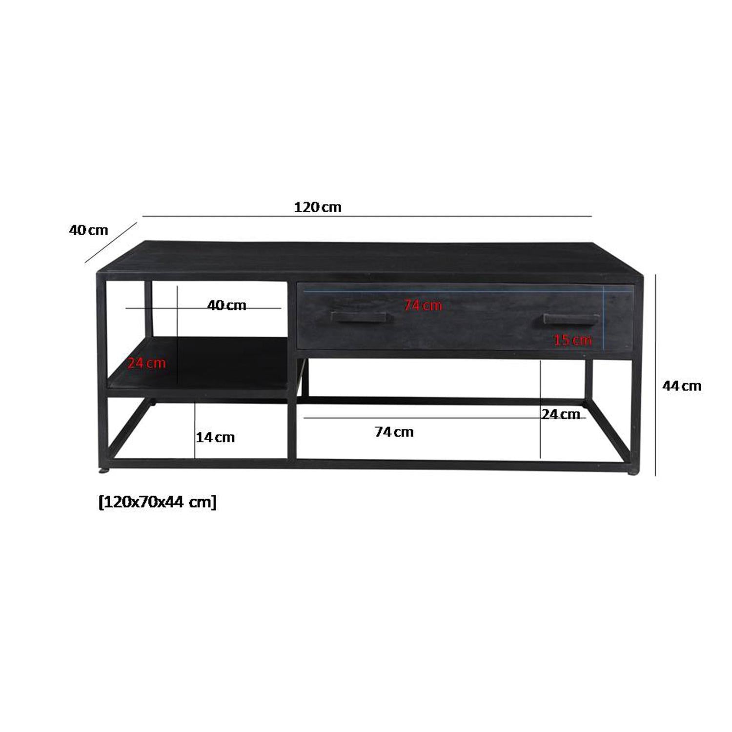 Couchtisch Kala aus Mangoholz 120*70cm - Schwarz-Couchtische-Livingfurn-le canapé