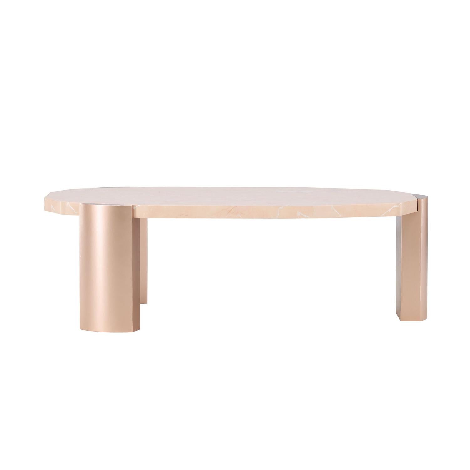 Couchtisch Kres - Gold/ Pink/ Marmoroptik-Couchtische-Venture Home-le canapé