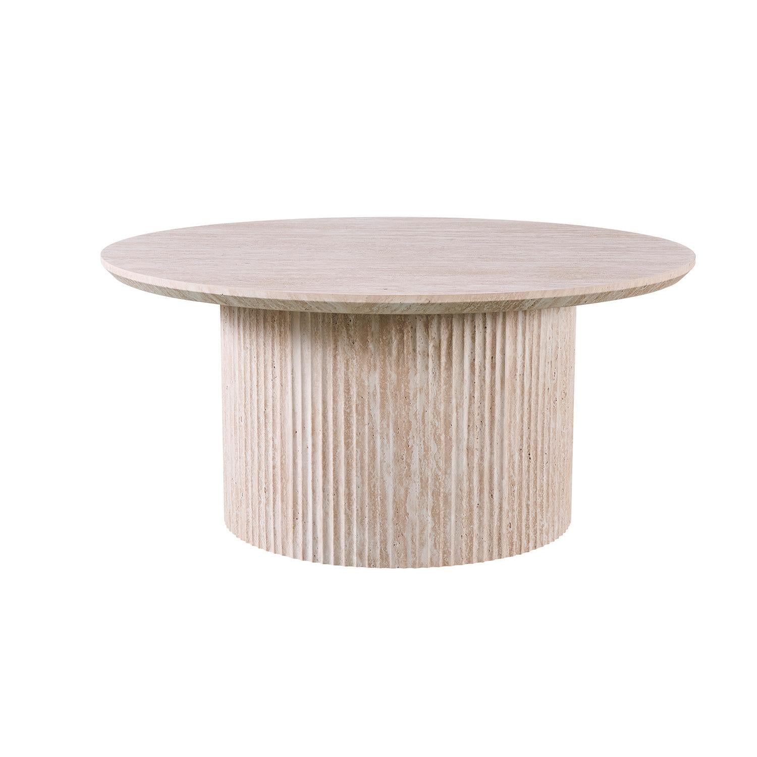 Couchtisch Lagos Ø80cm - Keramik Travertin Optik-Couchtisch-Rousseau-le canapé