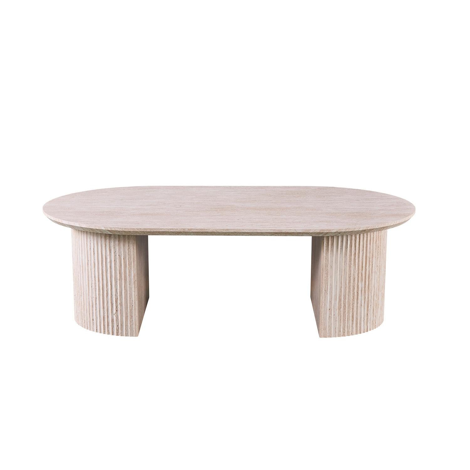 Couchtisch Lagos Oval 120cm - Keramik Travertin Optik-Couchtisch-Rousseau-le canapé
