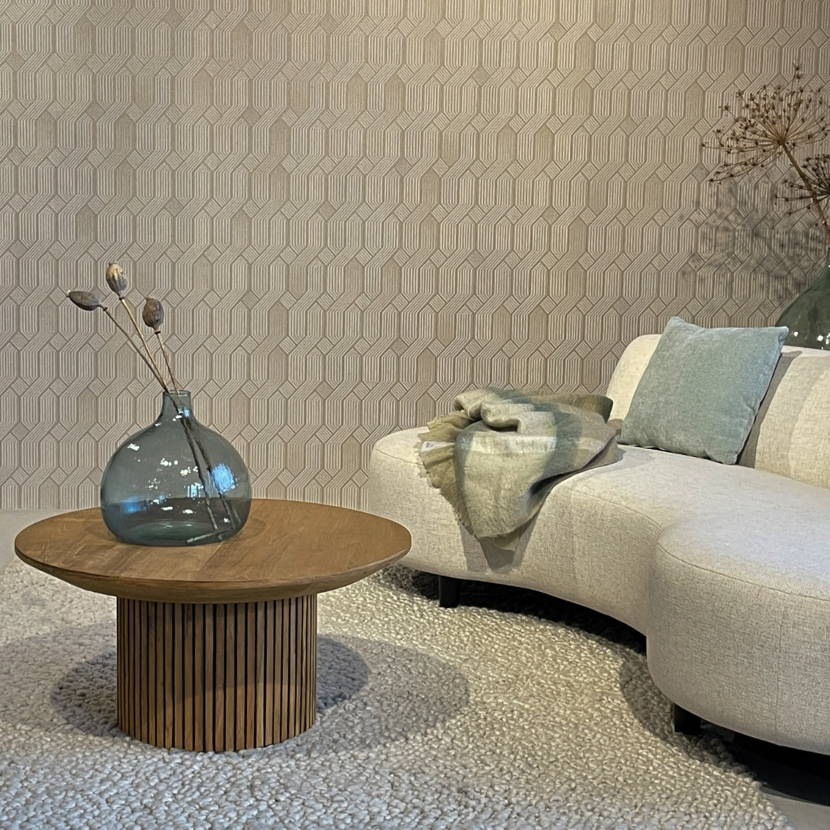 Couchtisch Lausanne aus Teakholz Ø80cm - Braun-Couchtische-Livingfurn-le canapé